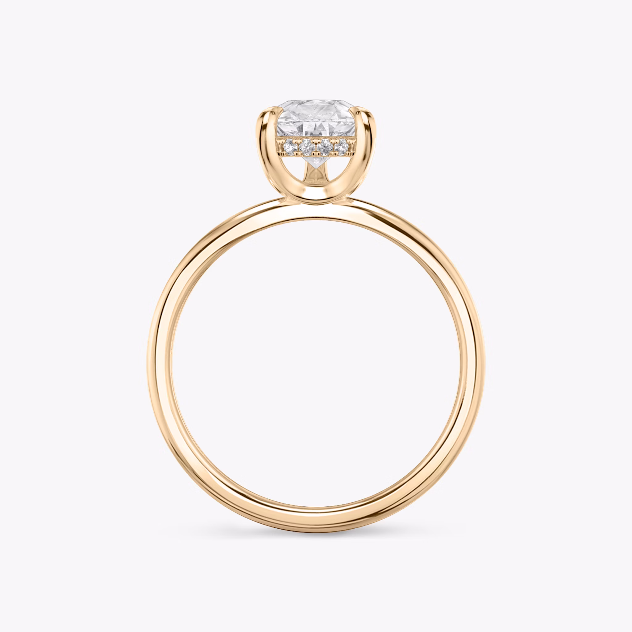 The Classic Hidden Halo | Pear | 14k | Rose Gold | bandAccent: Plain | bandWidth: standard | prongStyle: Plain | diamondOrientation: vertical | caratWeight: other
