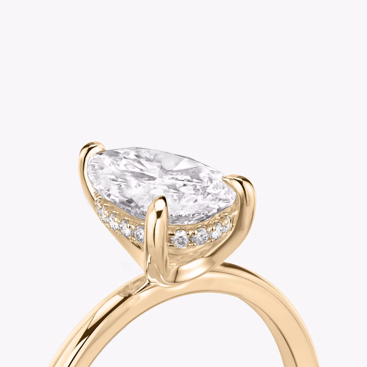 The Classic Hidden Halo | Pear | 14k | Rose Gold | bandAccent: Plain | bandWidth: standard | prongStyle: Plain | diamondOrientation: vertical | caratWeight: other