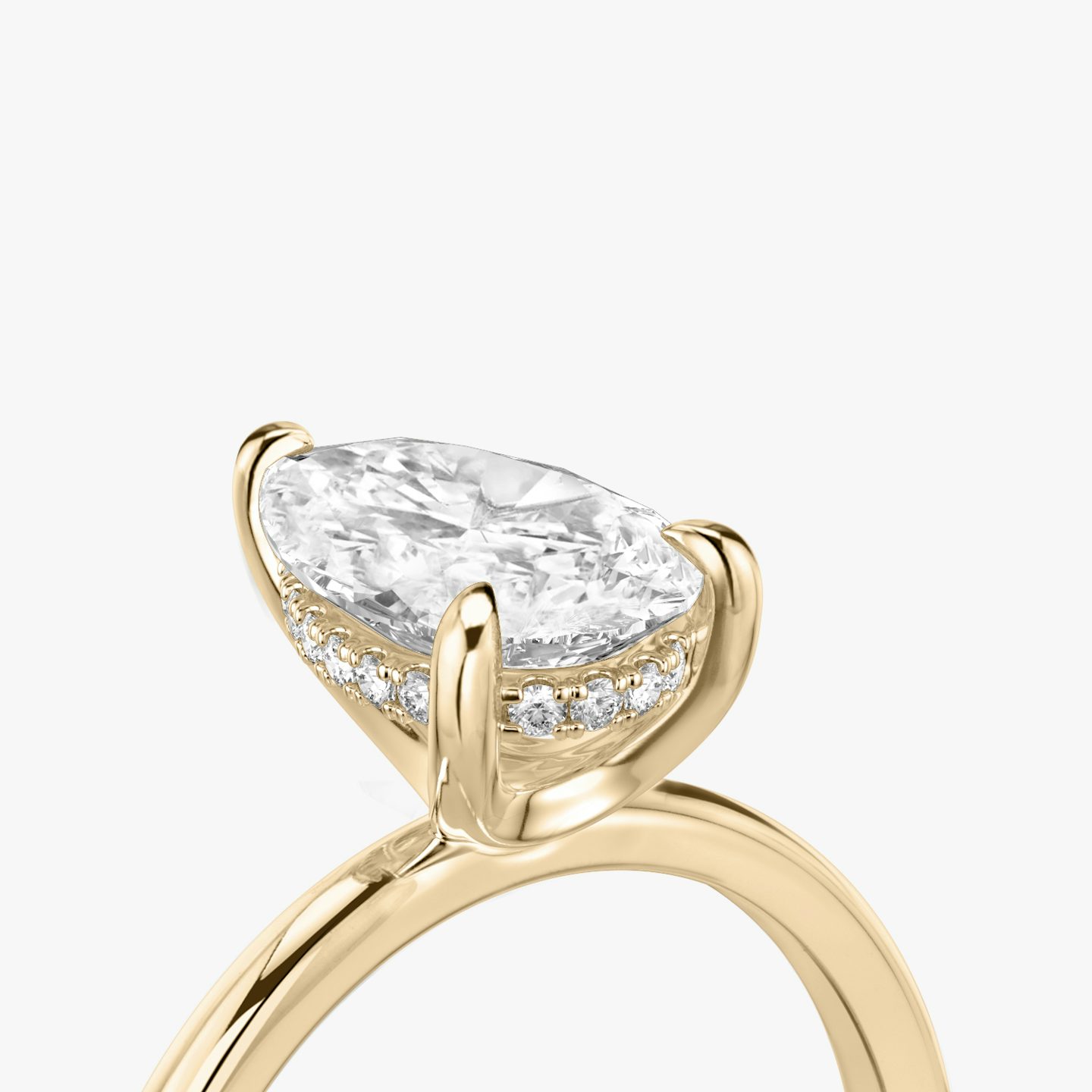 The Classic Hidden Halo | Pear | 14k | Rose Gold | bandAccent: Plain | bandWidth: standard | prongStyle: Plain | diamondOrientation: vertical | caratWeight: other