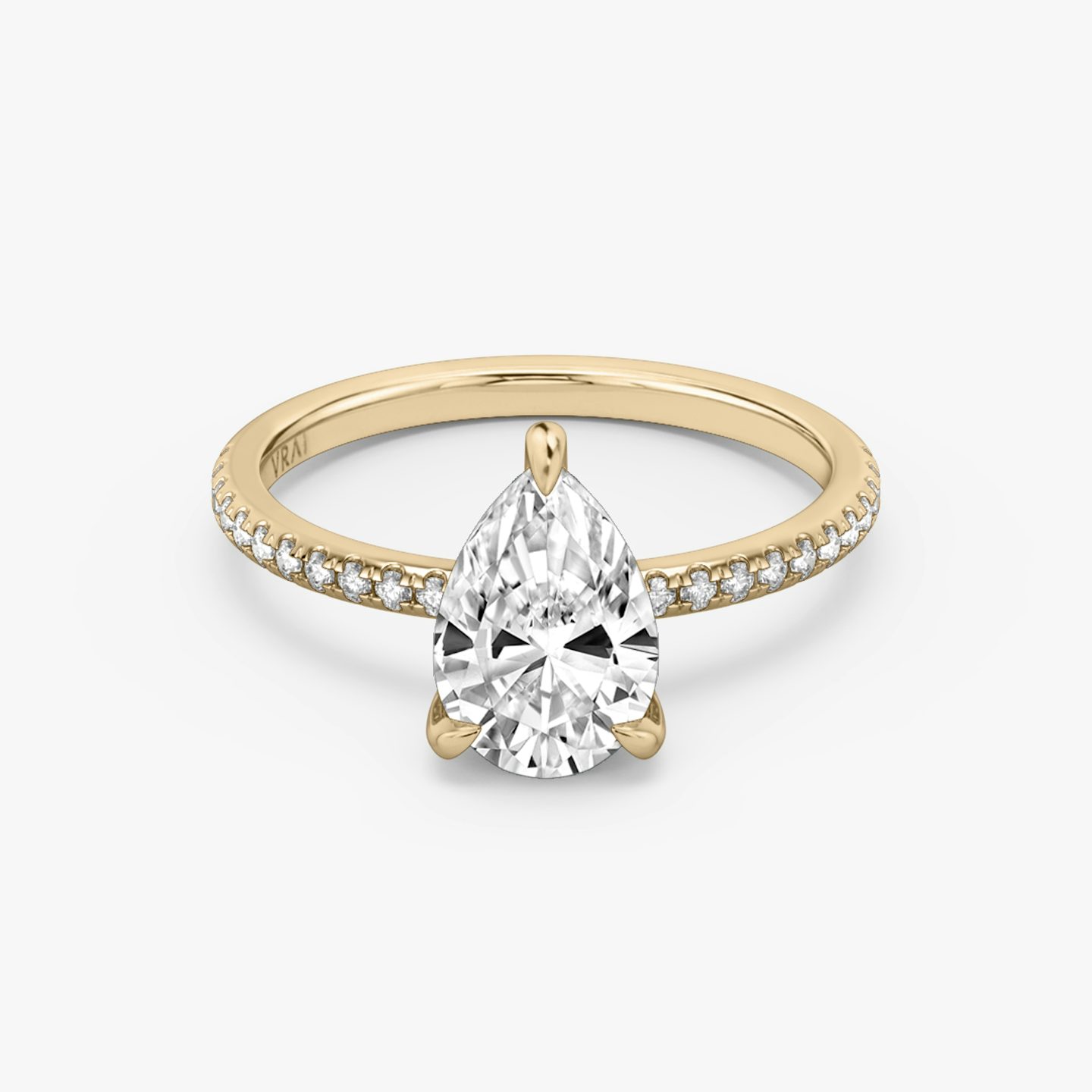 Classic Hidden Halo | Tropfen | 14k | Roségold | bandAccent: Mit Pavé-Besatz | bandWidth: standard | prongStyle: Ohne Pavé-Besatz | diamondOrientation: vertical | caratWeight: other