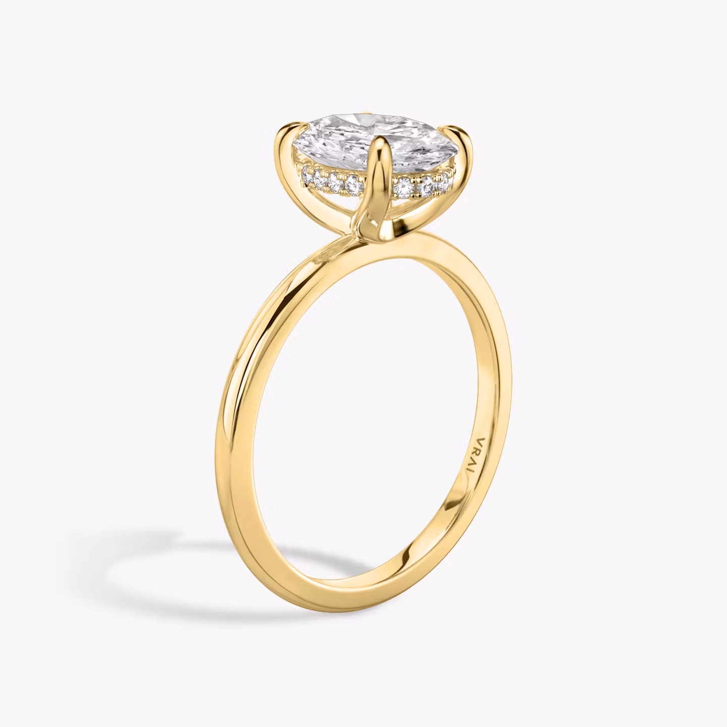 The Classic Hidden Halo Oval | Yellow Gold