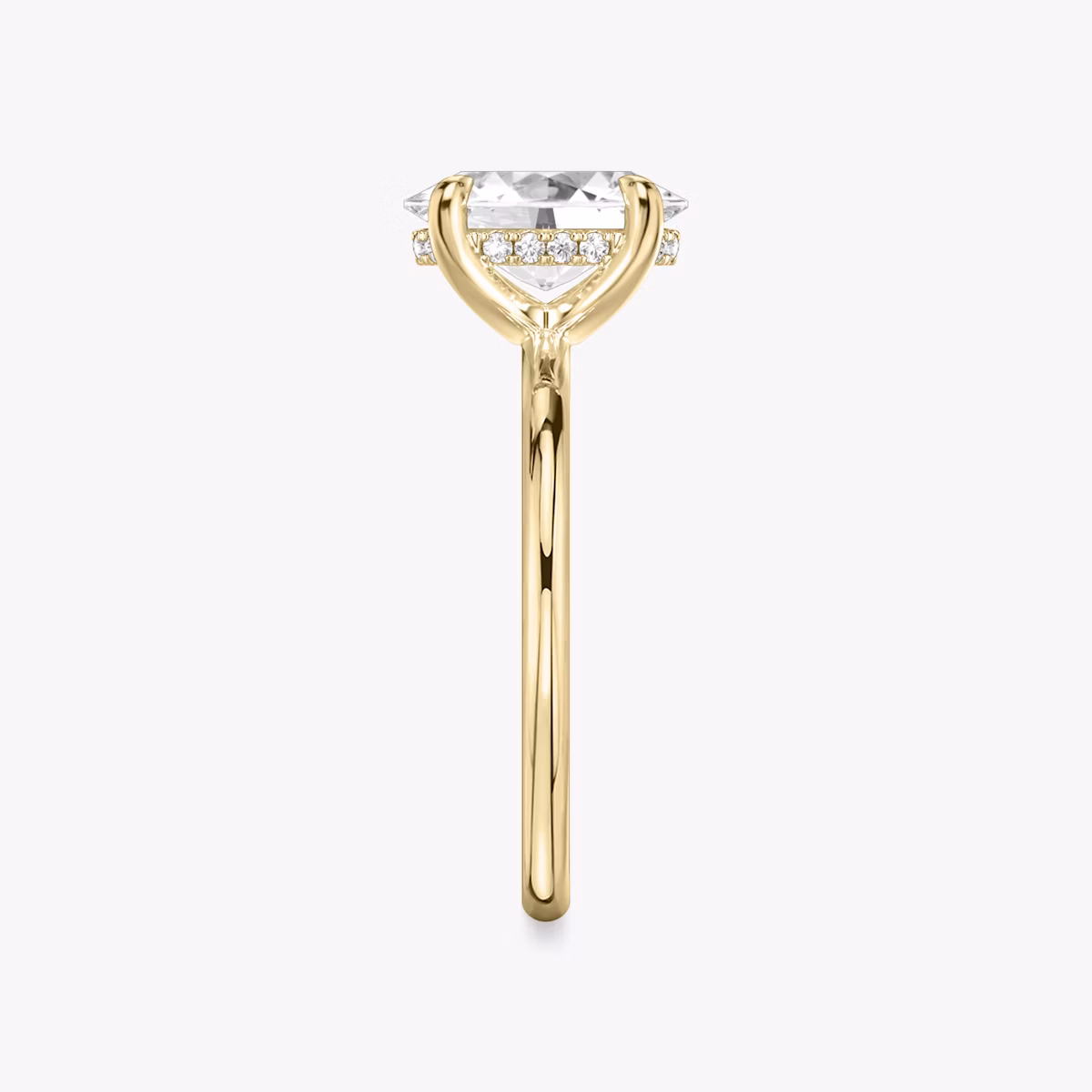 The Classic Hidden Halo | Oval | 18k | Yellow Gold | bandAccent: Plain | bandWidth: standard | prongStyle: Plain | diamondOrientation: vertical | caratWeight: other