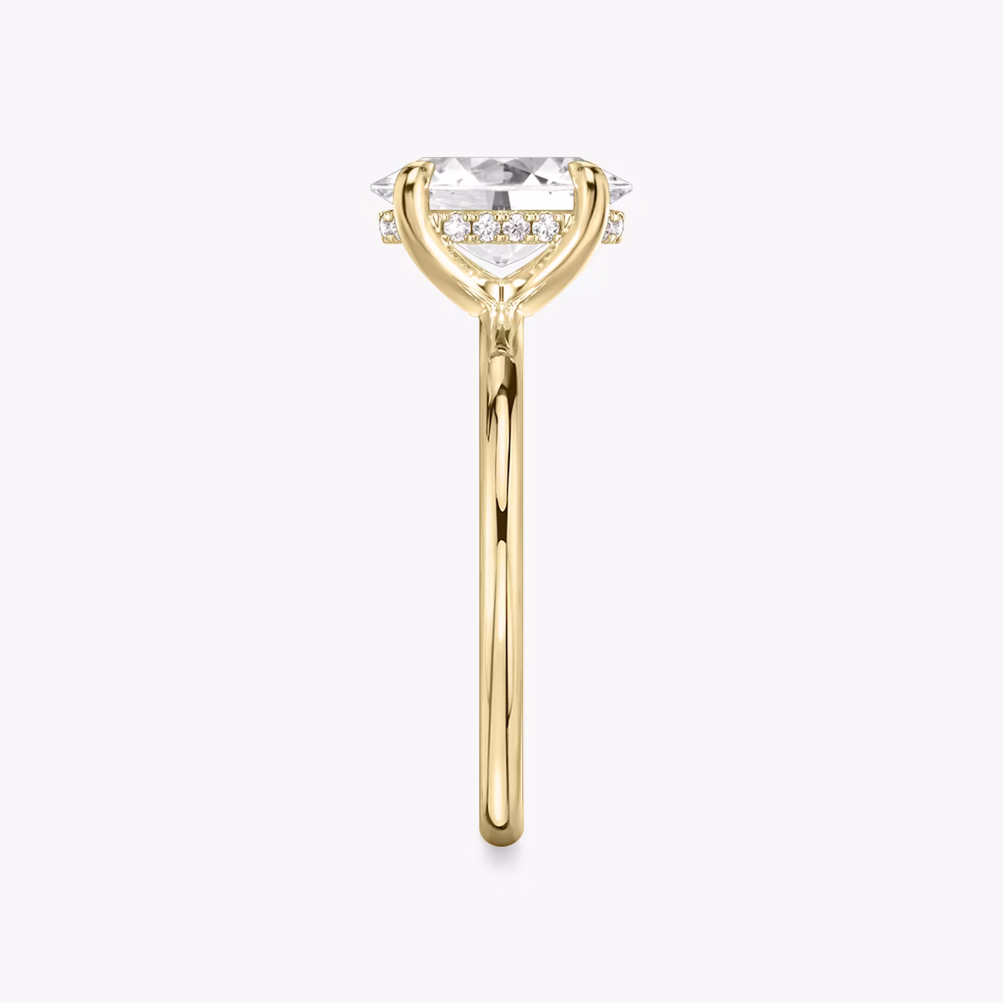 The Classic Hidden Halo | Oval | 18k | Yellow Gold | bandAccent: Plain | bandWidth: standard | prongStyle: Plain | diamondOrientation: vertical | caratWeight: other