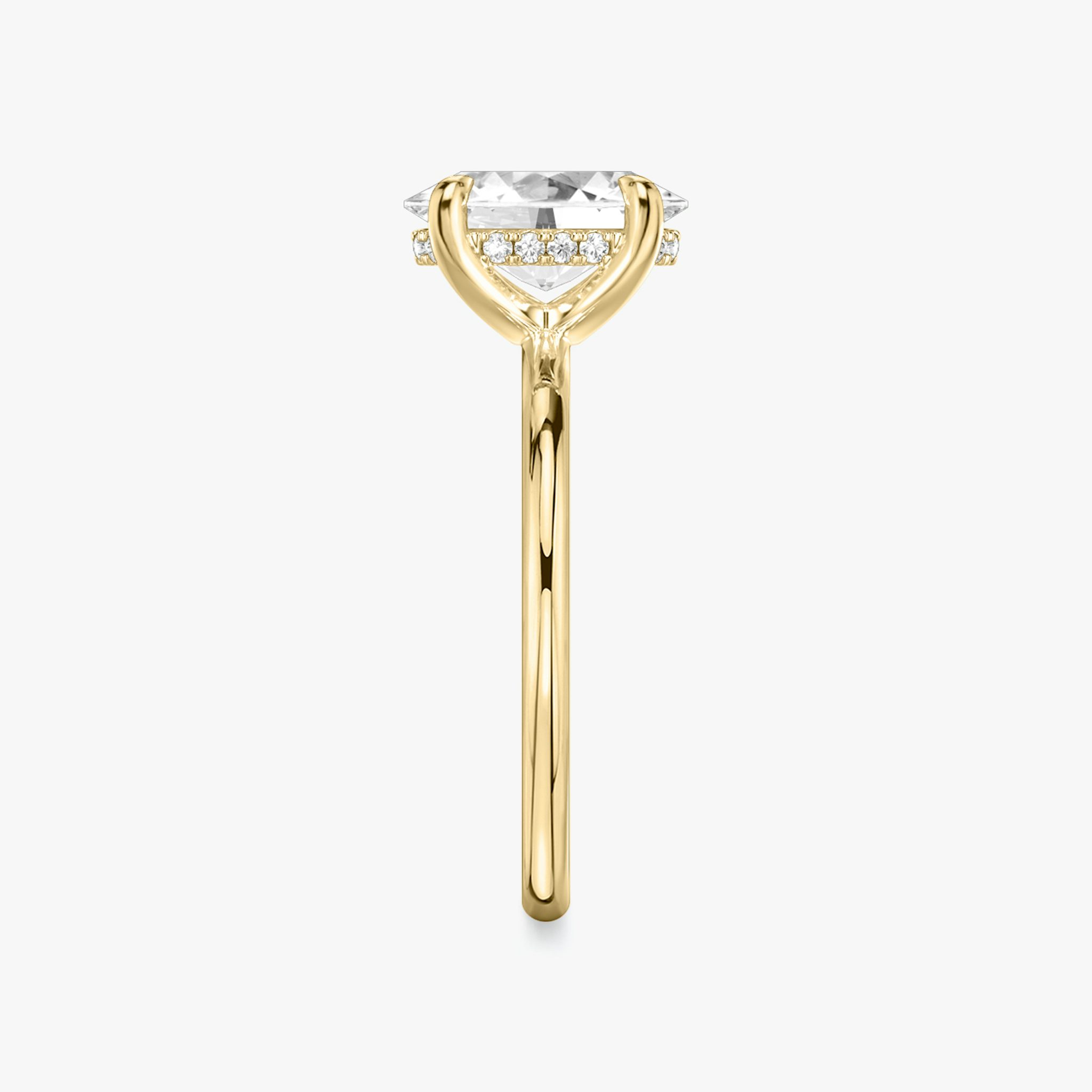 The Classic Hidden Halo | Oval | 18k | Yellow Gold | bandAccent: Plain | bandWidth: standard | prongStyle: Plain | diamondOrientation: vertical | caratWeight: other
