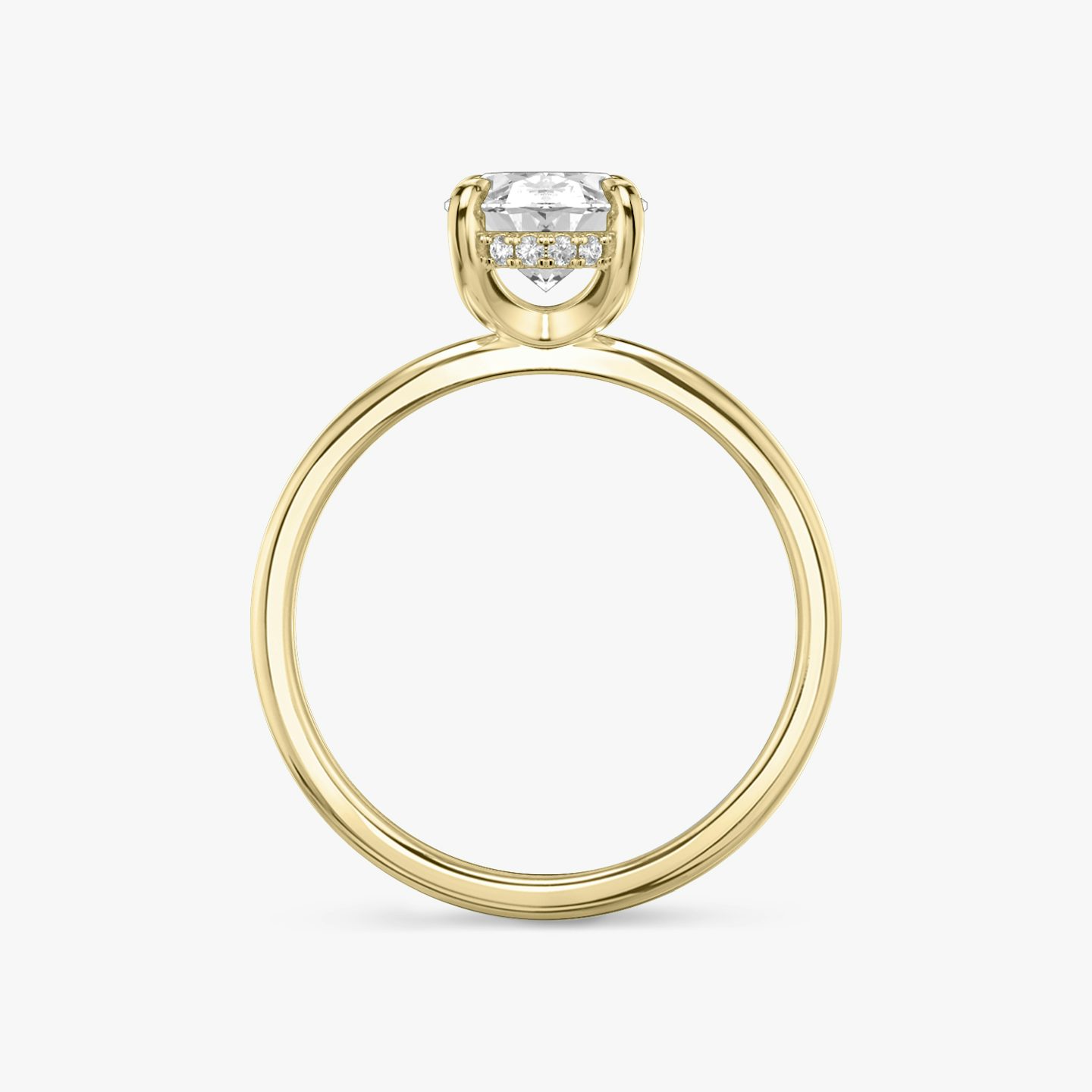 The Classic Hidden Halo | Oval | 18k | Yellow Gold | bandAccent: Plain | bandWidth: standard | prongStyle: Plain | diamondOrientation: vertical | caratWeight: other