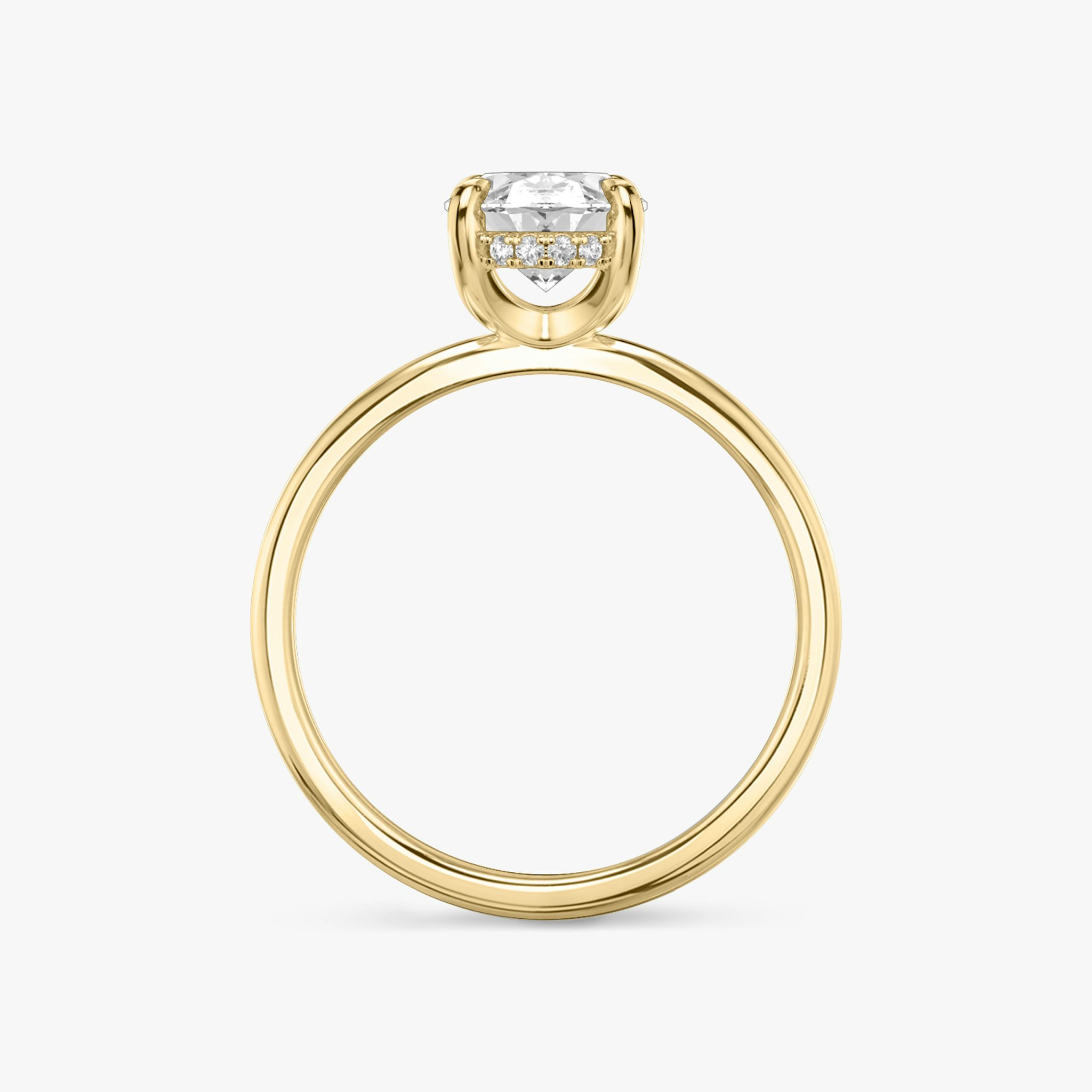 The Classic Hidden Halo | Oval | 18k | Yellow Gold | bandAccent: Plain | bandWidth: standard | prongStyle: Plain | diamondOrientation: vertical | caratWeight: other