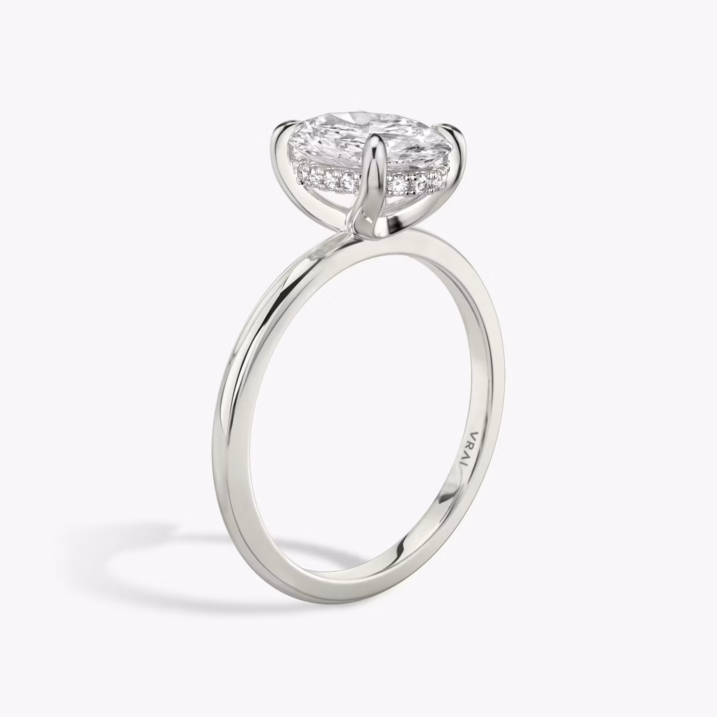 The Classic Hidden Halo Oval | Platinum