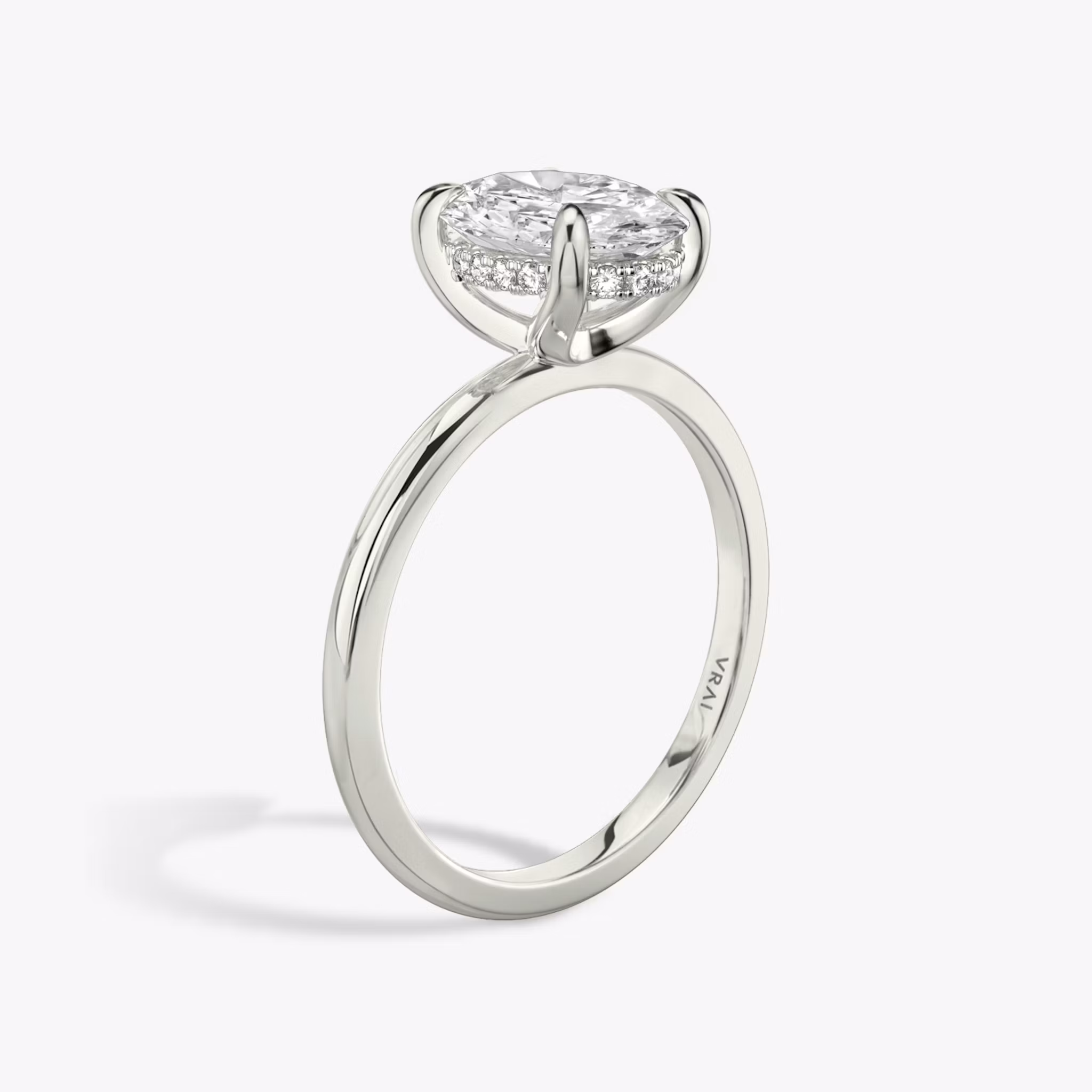 The Classic Hidden Halo Oval | White Gold