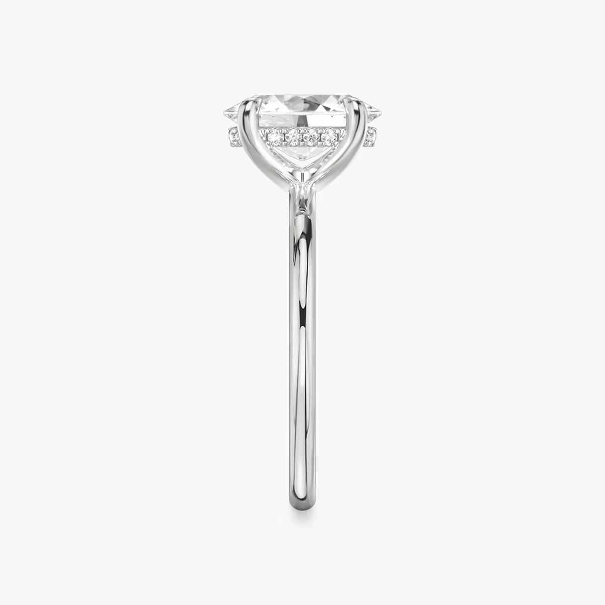 The Classic Hidden Halo | Oval | Platinum | bandAccent: Plain | bandWidth: standard | prongStyle: Plain | diamondOrientation: vertical | caratWeight: other