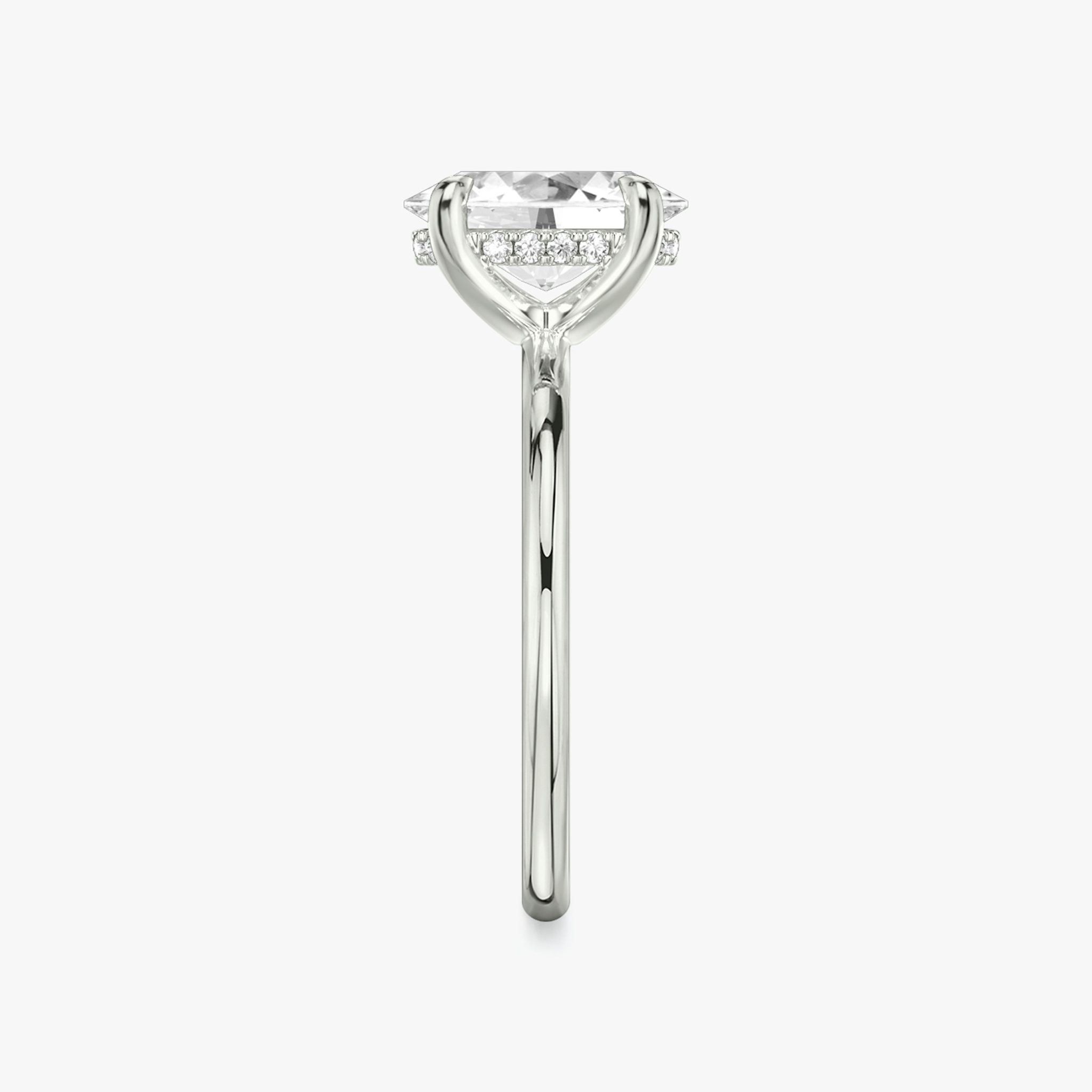 The Classic Hidden Halo | Oval | 18k | White Gold | bandAccent: Plain | bandWidth: standard | prongStyle: Plain | diamondOrientation: vertical | caratWeight: other