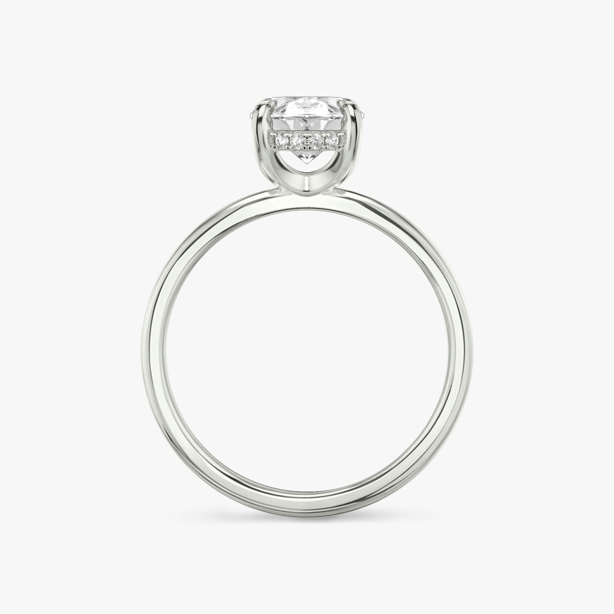 The Classic Hidden Halo | Oval | 18k | White Gold | bandAccent: Plain | bandWidth: standard | prongStyle: Plain | diamondOrientation: vertical | caratWeight: other