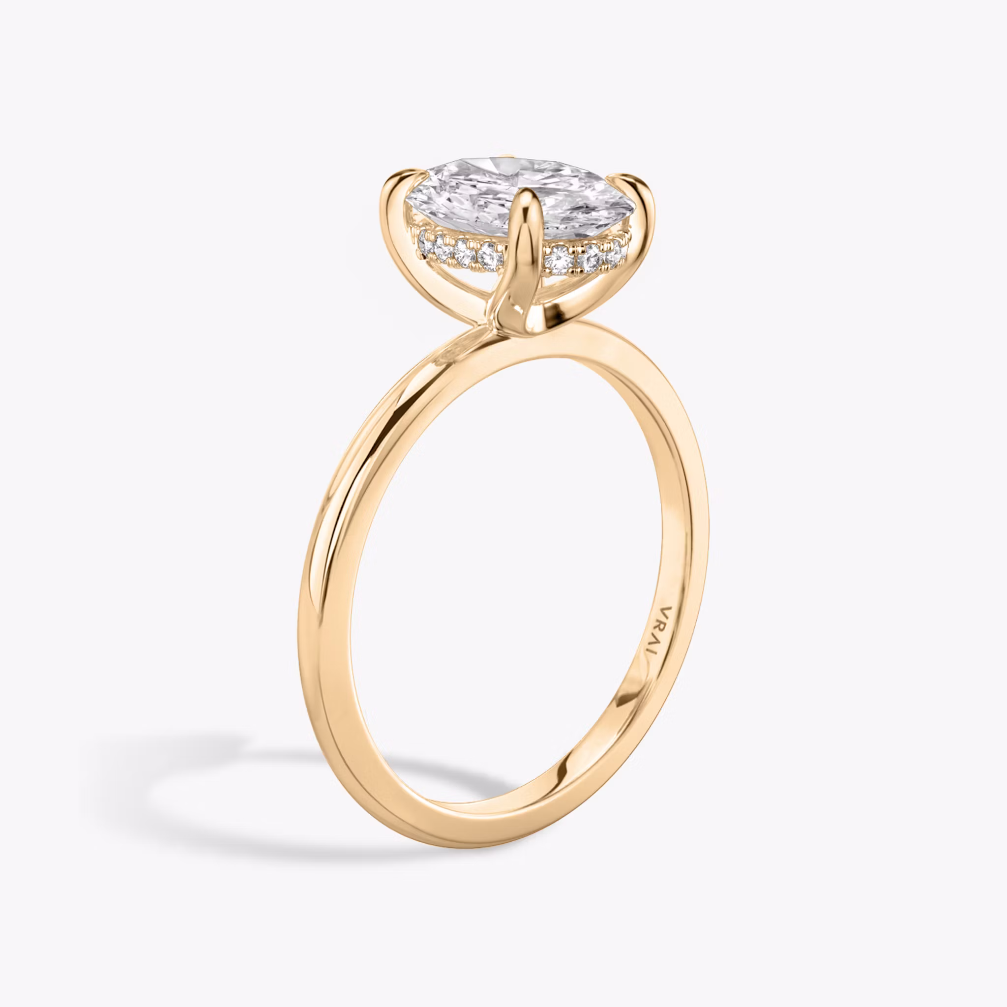 The Classic Hidden Halo Oval | Rose Gold