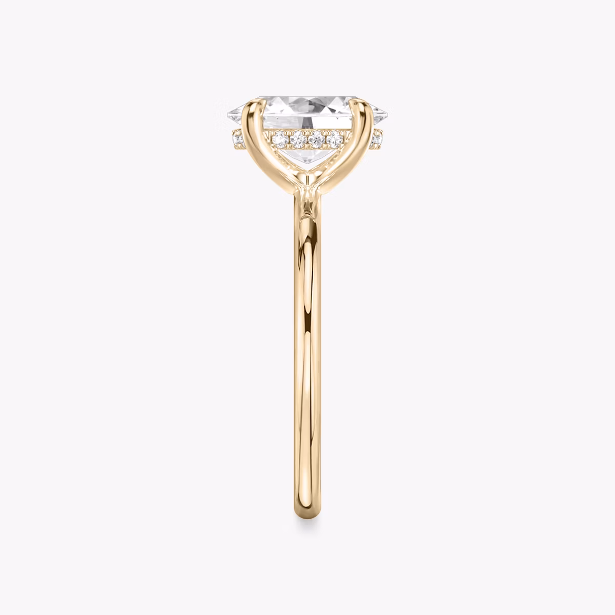 The Classic Hidden Halo | Oval | 14k | Rose Gold | bandAccent: Plain | bandWidth: standard | prongStyle: Plain | diamondOrientation: vertical | caratWeight: other