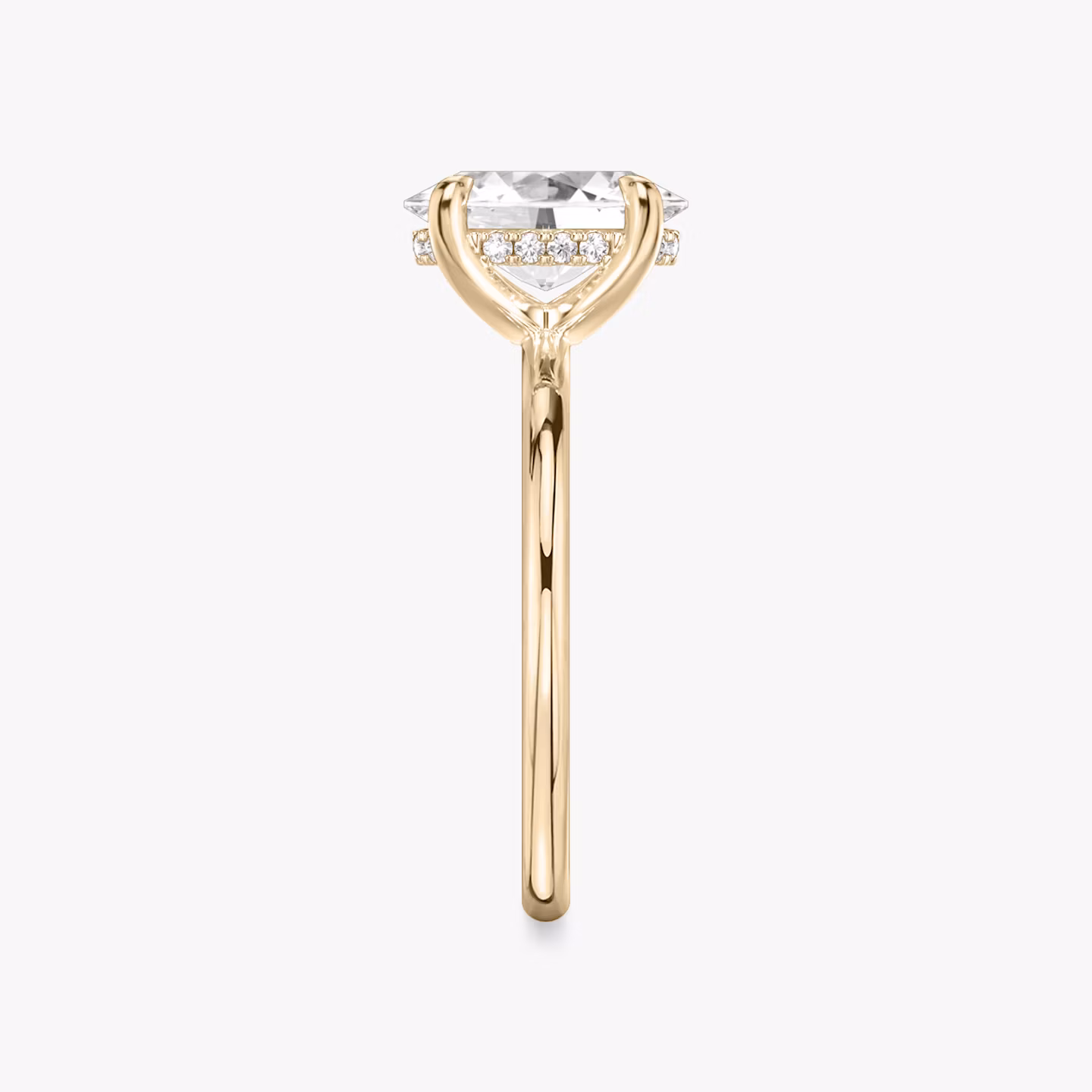The Classic Hidden Halo | Oval | 14k | Rose Gold | bandAccent: Plain | bandWidth: standard | prongStyle: Plain | diamondOrientation: vertical | caratWeight: other