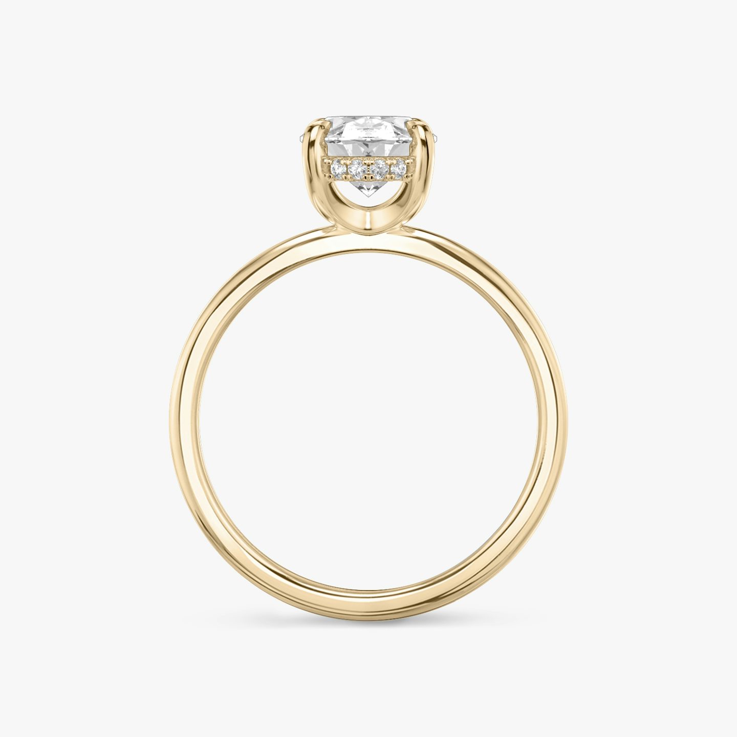 The Classic Hidden Halo | Oval | 14k | Rose Gold | bandAccent: Plain | bandWidth: standard | prongStyle: Plain | diamondOrientation: vertical | caratWeight: other