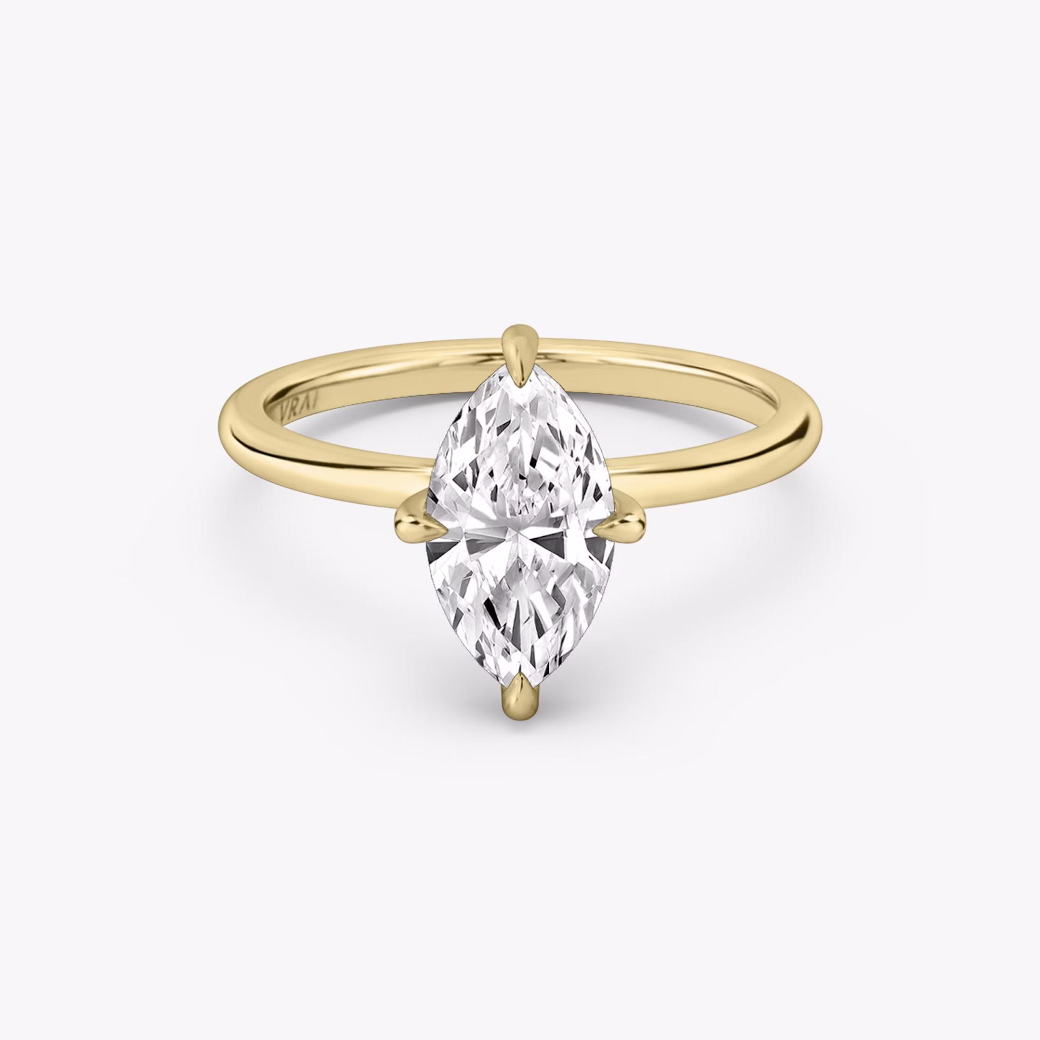 The Classic Hidden Halo | Marquise | 18k | Yellow Gold | bandAccent: Plain | bandWidth: standard | prongStyle: Plain | diamondOrientation: vertical | caratWeight: other