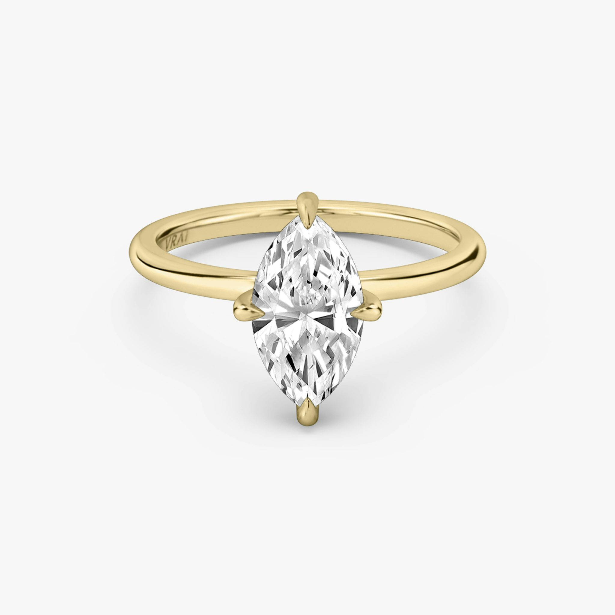 The Classic Hidden Halo | Marquise | 18k | Yellow Gold | bandAccent: Plain | bandWidth: standard | prongStyle: Plain | diamondOrientation: vertical | caratWeight: other