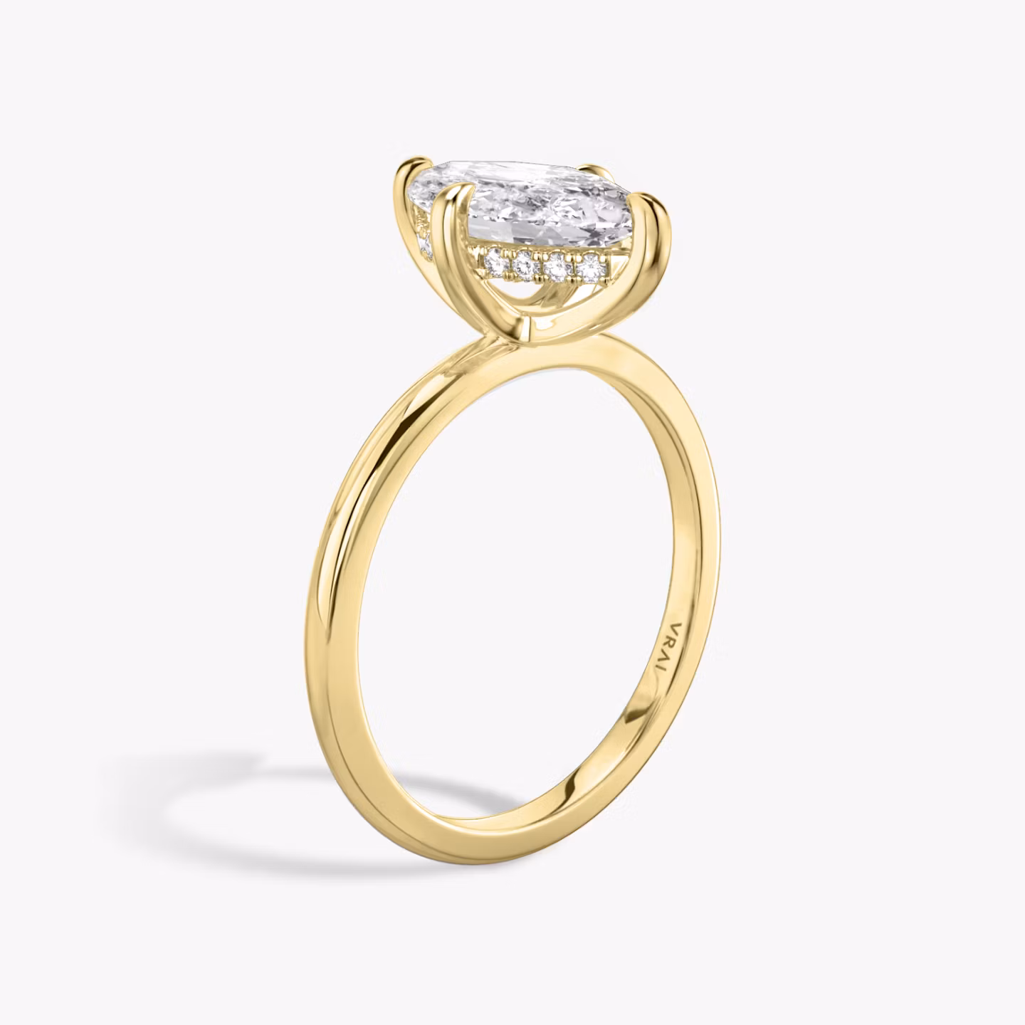 The Classic Hidden Halo Marquise | Yellow Gold