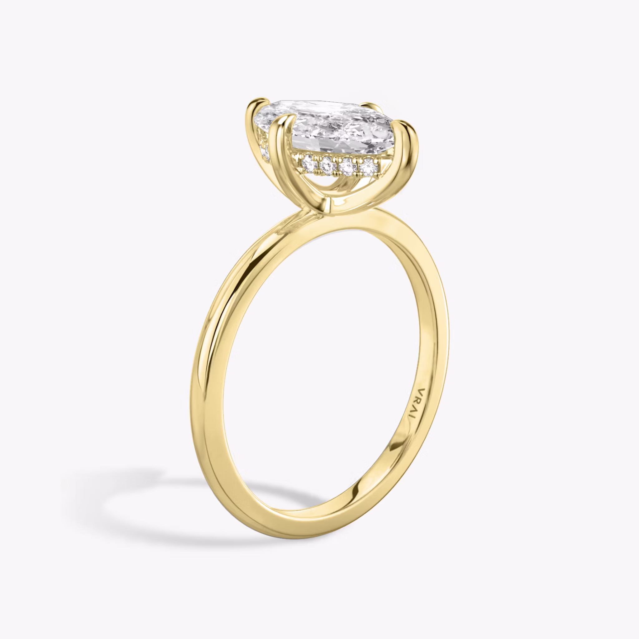 The Classic Hidden Halo Marquise | Yellow Gold
