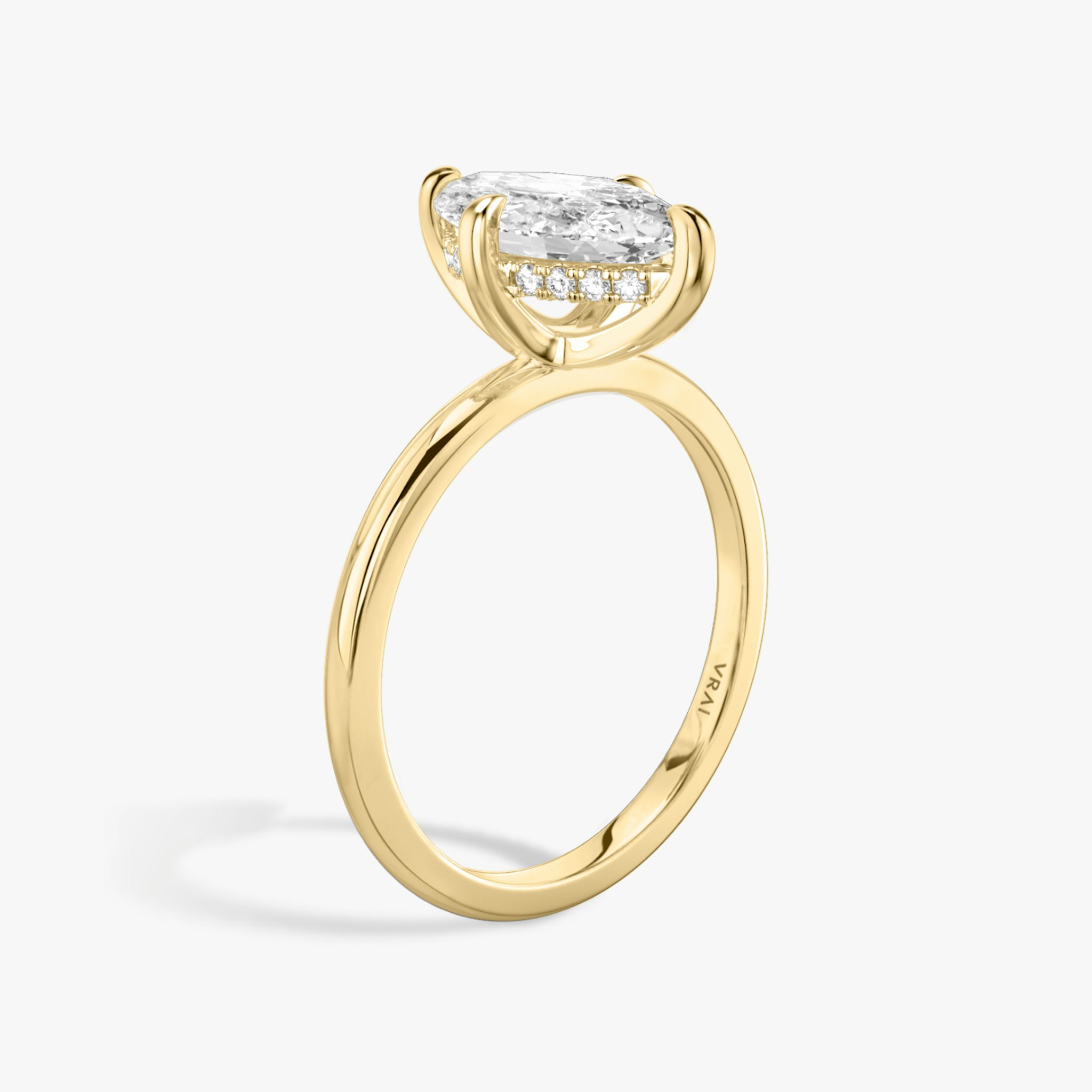 The Classic Hidden Halo | Marquise | 18k | Yellow Gold | bandAccent: Plain | bandWidth: standard | prongStyle: Plain | diamondOrientation: vertical | caratWeight: other