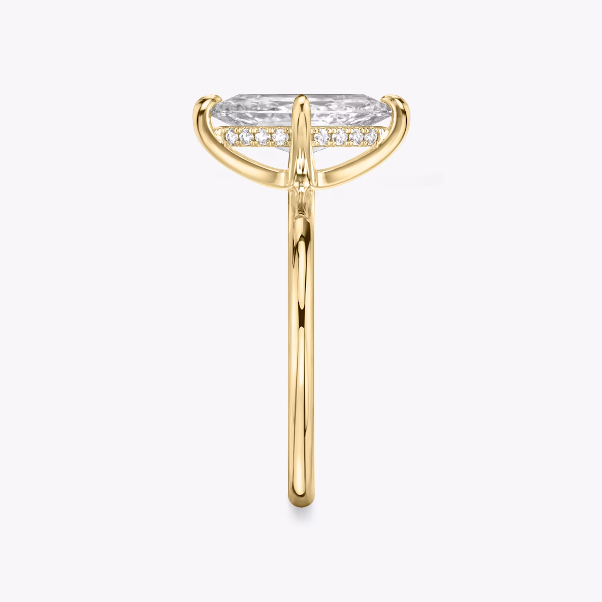 The Classic Hidden Halo | Marquise | 18k | Yellow Gold | bandAccent: Plain | bandWidth: standard | prongStyle: Plain | diamondOrientation: vertical | caratWeight: other