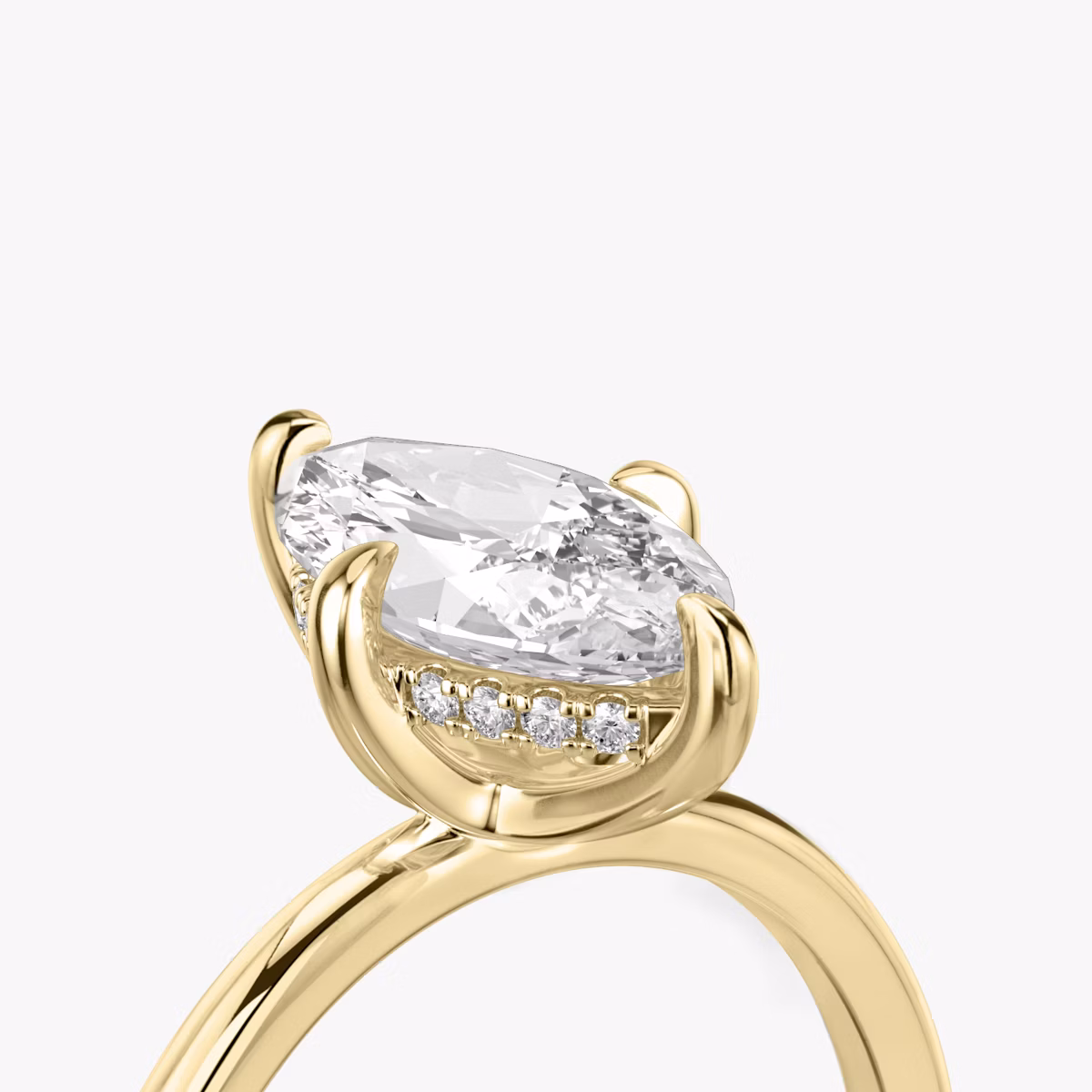 The Classic Hidden Halo | Marquise | 18k | Yellow Gold | bandAccent: Plain | bandWidth: standard | prongStyle: Plain | diamondOrientation: vertical | caratWeight: other