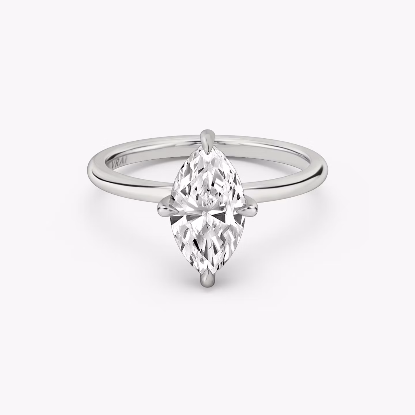 The Classic Hidden Halo | Marquise | 18k | White Gold | bandAccent: Plain | bandWidth: standard | prongStyle: Plain | diamondOrientation: vertical | caratWeight: other