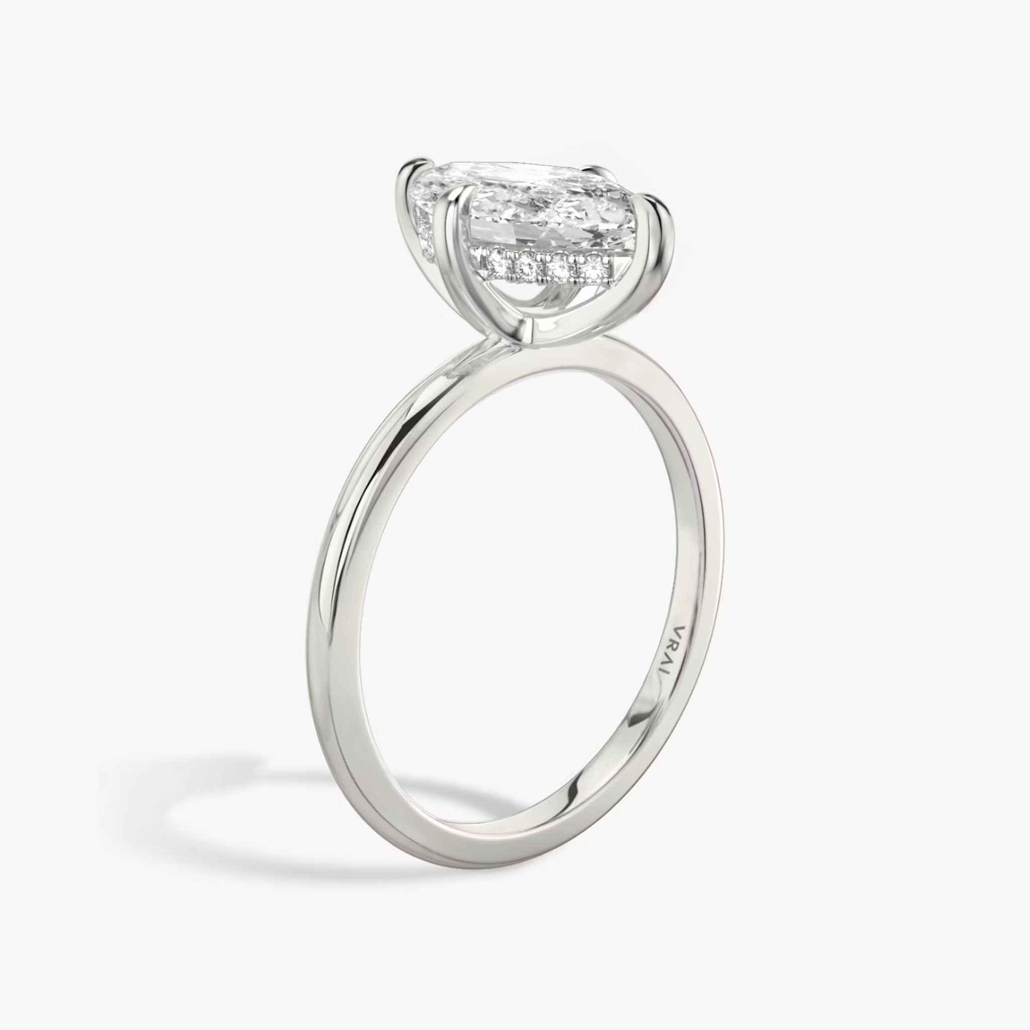 The Classic Hidden Halo Marquise | White Gold