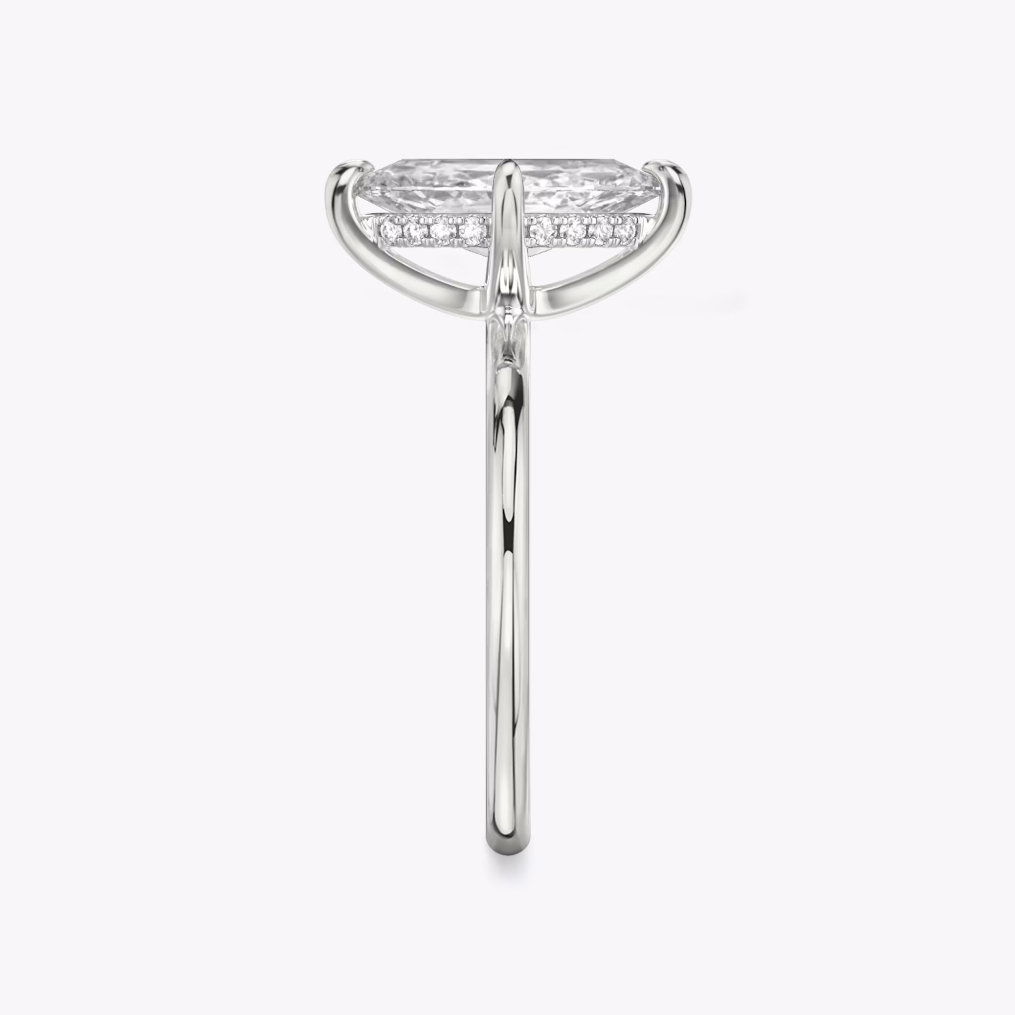 The Classic Hidden Halo | Marquise | 18k | White Gold | bandAccent: Plain | bandWidth: standard | prongStyle: Plain | diamondOrientation: vertical | caratWeight: other