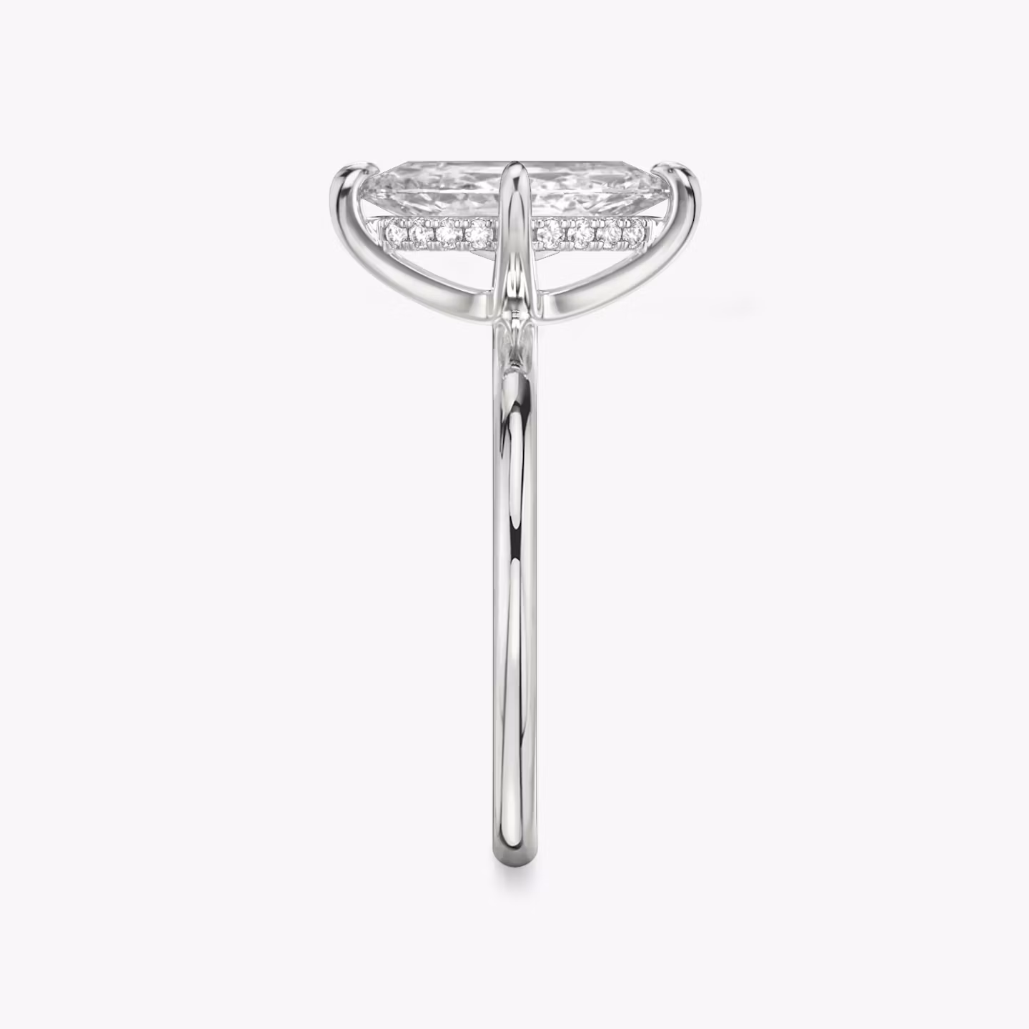 The Classic Hidden Halo | Marquise | 18k | White Gold | bandAccent: Plain | bandWidth: standard | prongStyle: Plain | diamondOrientation: vertical | caratWeight: other