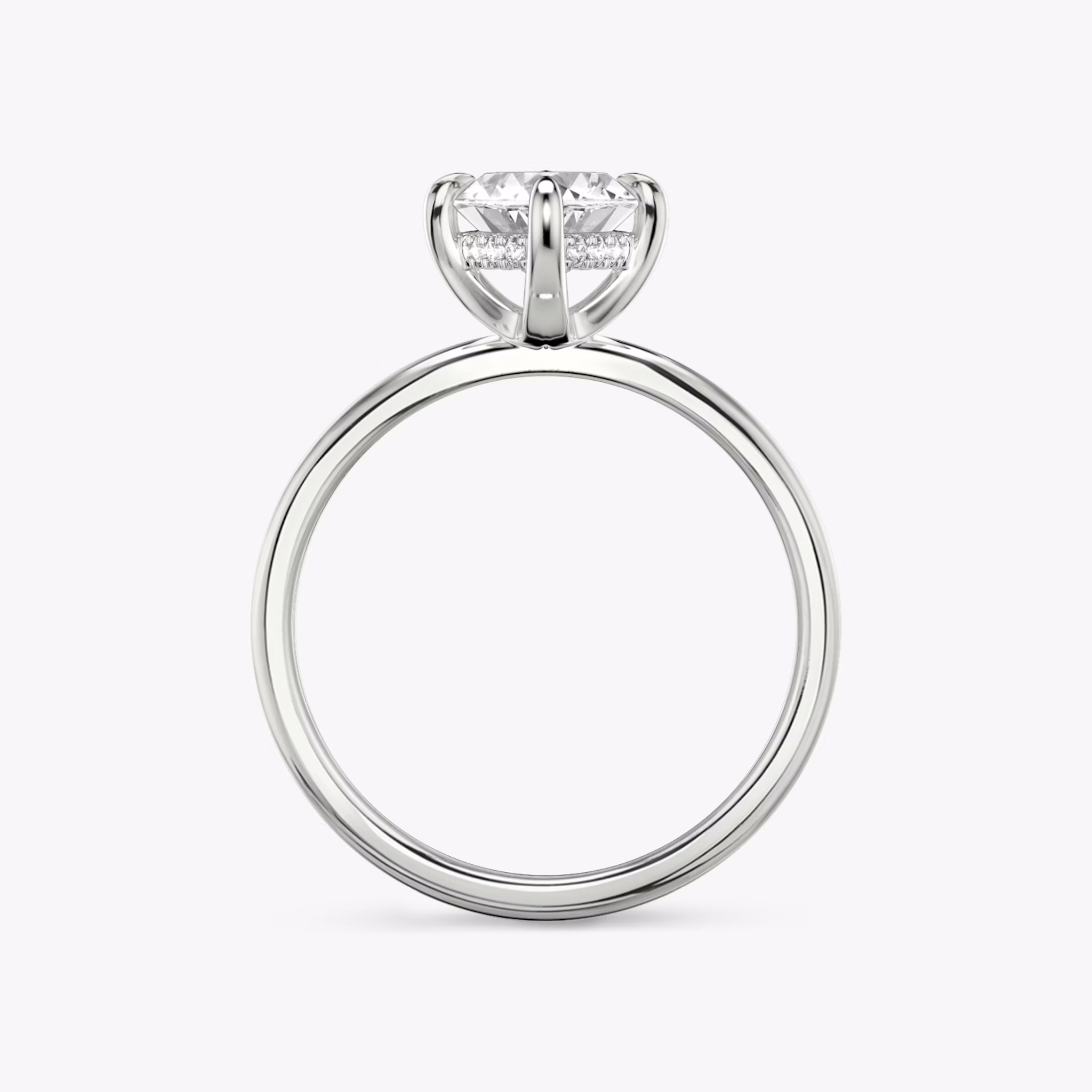 The Classic Hidden Halo | Marquise | 18k | White Gold | bandAccent: Plain | bandWidth: standard | prongStyle: Plain | diamondOrientation: vertical | caratWeight: other