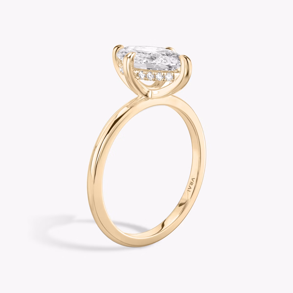 The Classic Hidden Halo | Marquise | 14k | Rose Gold | bandAccent: Plain | bandWidth: standard | prongStyle: Plain | diamondOrientation: vertical | caratWeight: other