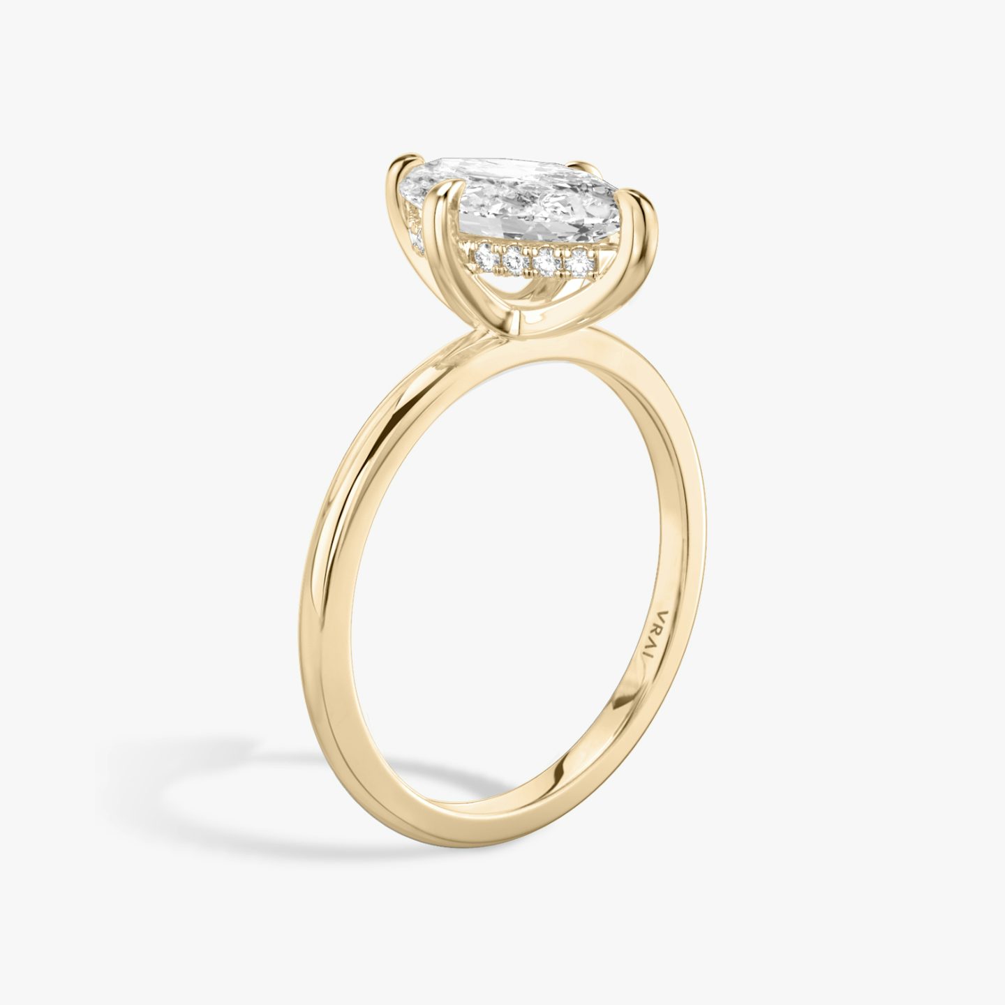 Classic Hidden Halo | Marquise | 14k | Roségold | bandAccent: Ohne Pavé-Besatz | bandWidth: standard | prongStyle: Ohne Pavé-Besatz | diamondOrientation: vertical | caratWeight: other