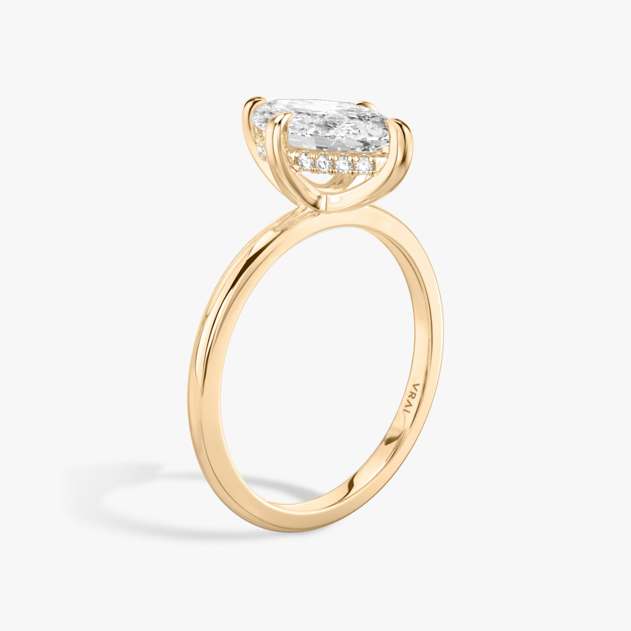 The Classic Hidden Halo | Marquise | 14k | Rose Gold | bandAccent: Plain | bandWidth: standard | prongStyle: Plain | diamondOrientation: vertical | caratWeight: other