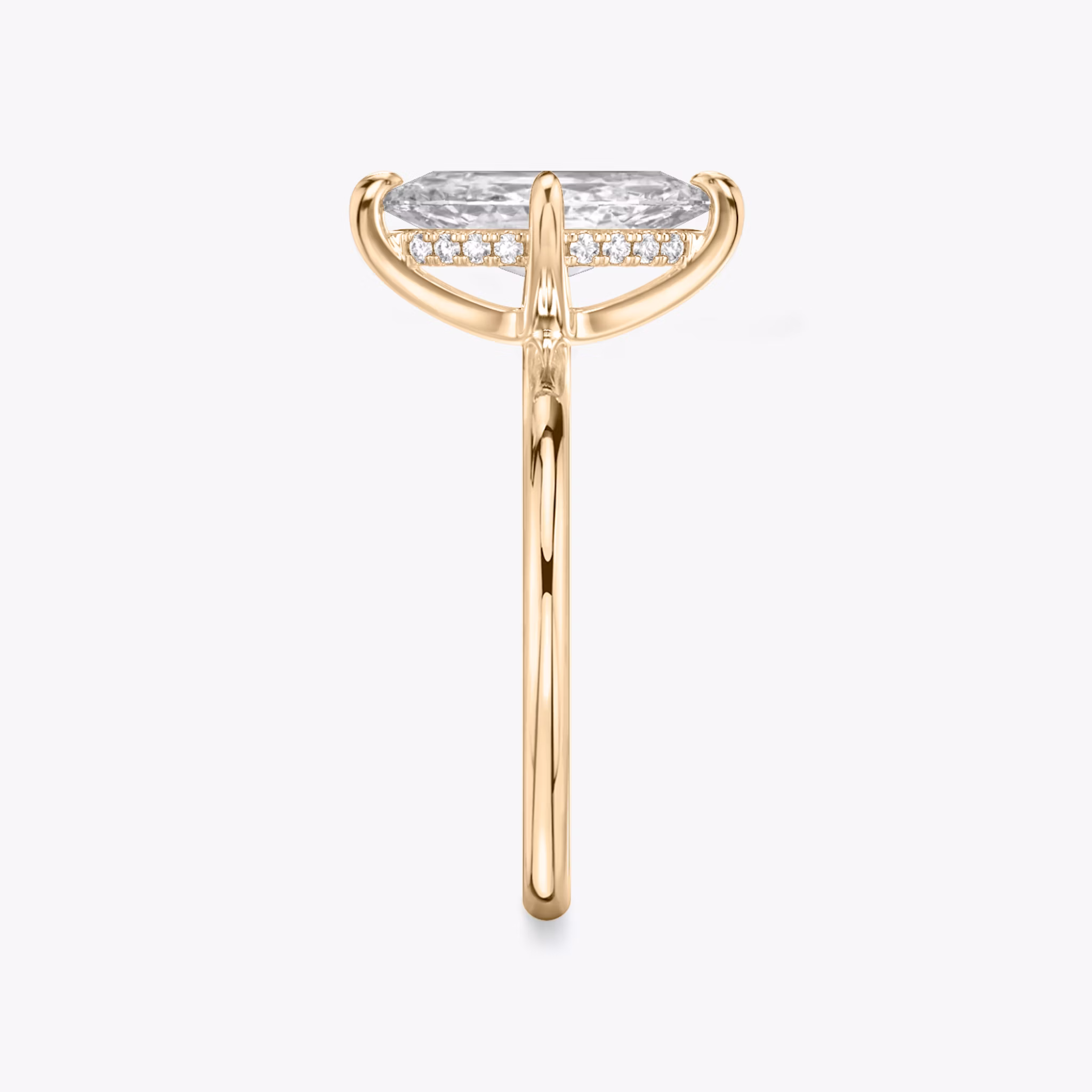 The Classic Hidden Halo | Marquise | 14k | Rose Gold | bandAccent: Plain | bandWidth: standard | prongStyle: Plain | diamondOrientation: vertical | caratWeight: other