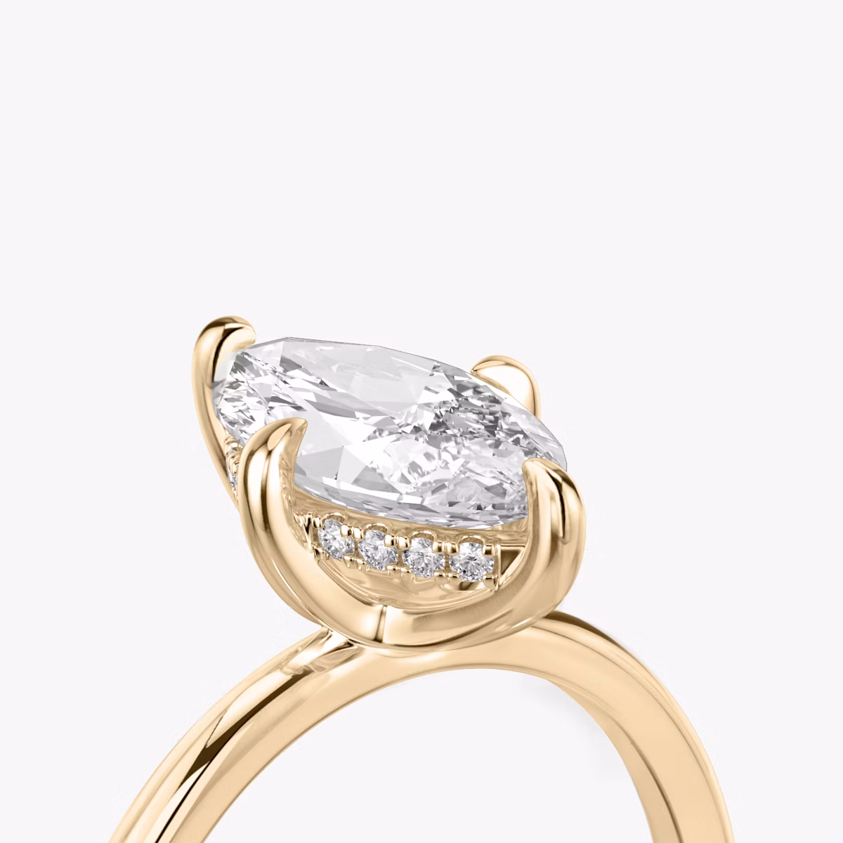 The Classic Hidden Halo | Marquise | 14k | Rose Gold | bandAccent: Plain | bandWidth: standard | prongStyle: Plain | diamondOrientation: vertical | caratWeight: other