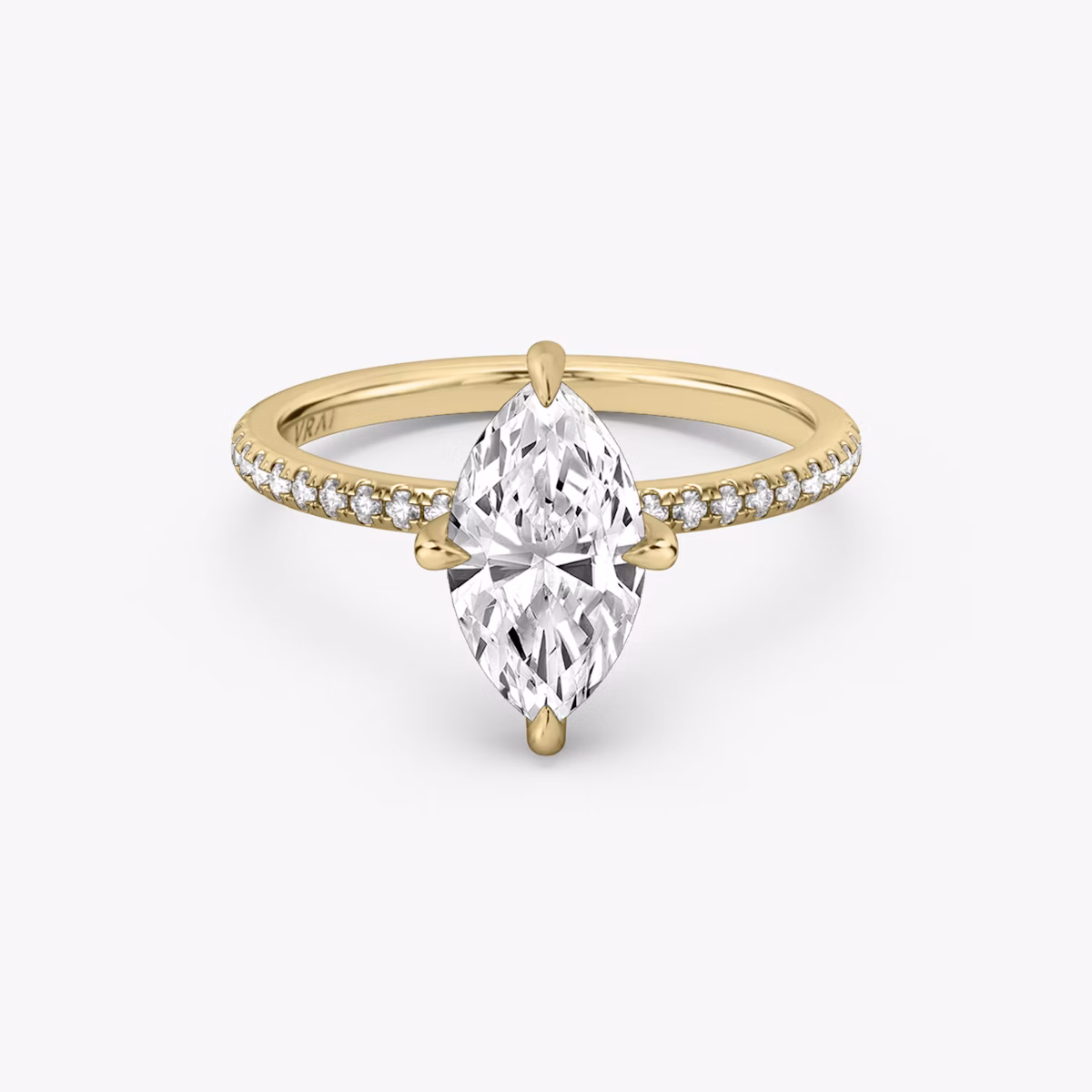 The Classic Hidden Halo | Marquise | 18k | Yellow Gold | bandAccent: Pavé | bandWidth: standard | prongStyle: Plain | diamondOrientation: vertical | caratWeight: other