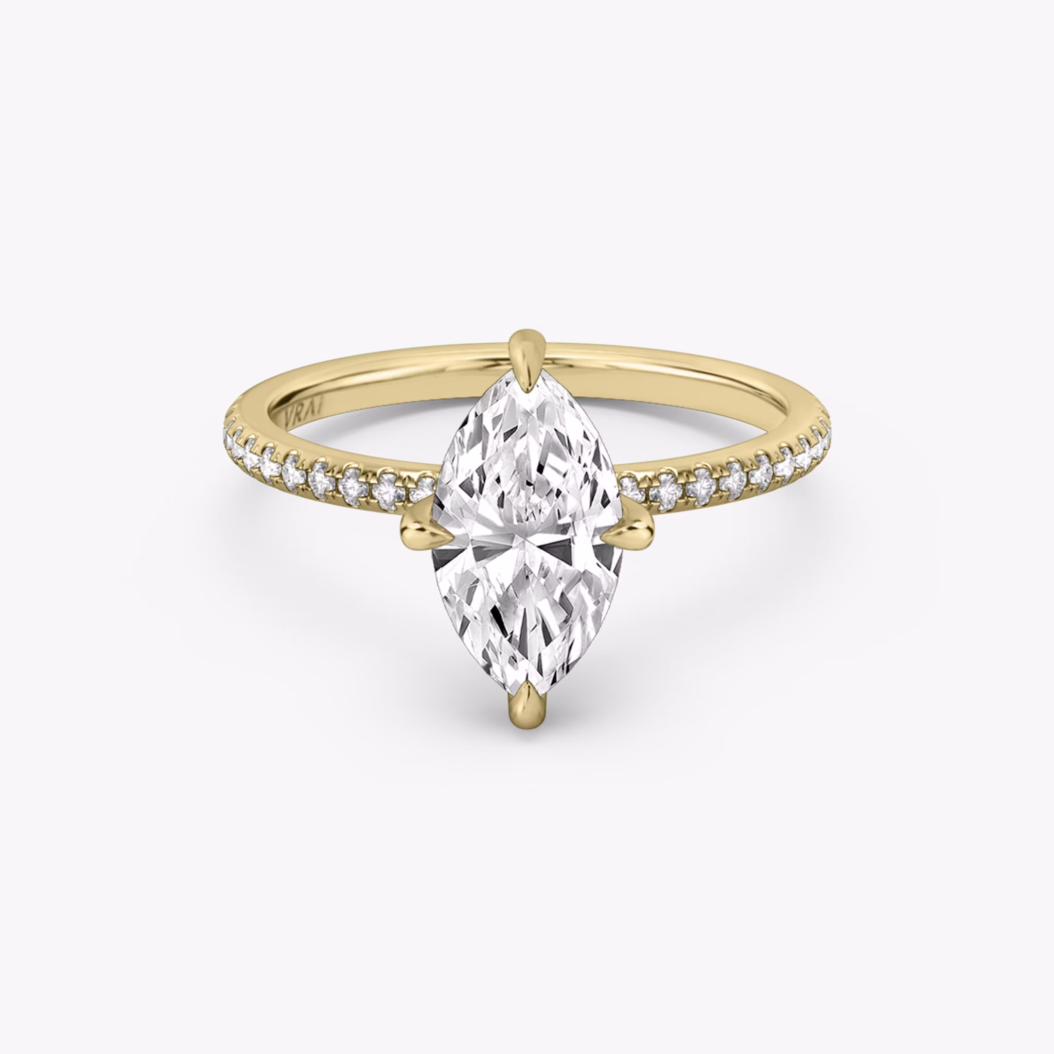 The Classic Hidden Halo | Marquise | 18k | Yellow Gold | bandAccent: Pavé | bandWidth: standard | prongStyle: Plain | diamondOrientation: vertical | caratWeight: other