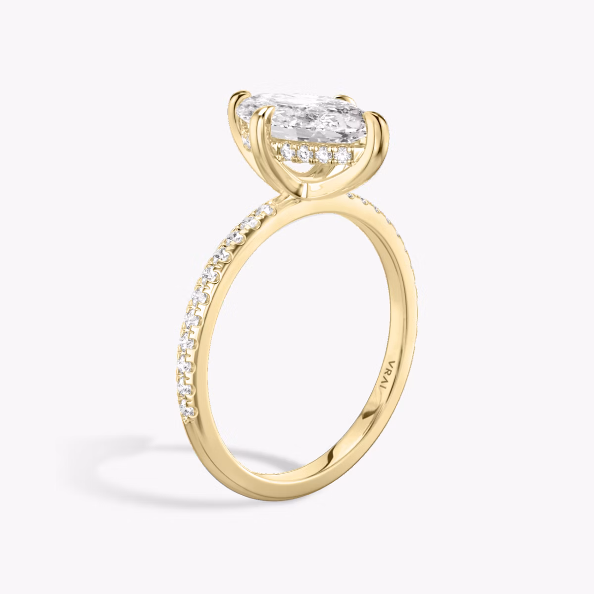 The Classic Hidden Halo | Marquise | 18k | Yellow Gold | bandAccent: Pavé | bandWidth: standard | prongStyle: Plain | diamondOrientation: vertical | caratWeight: other
