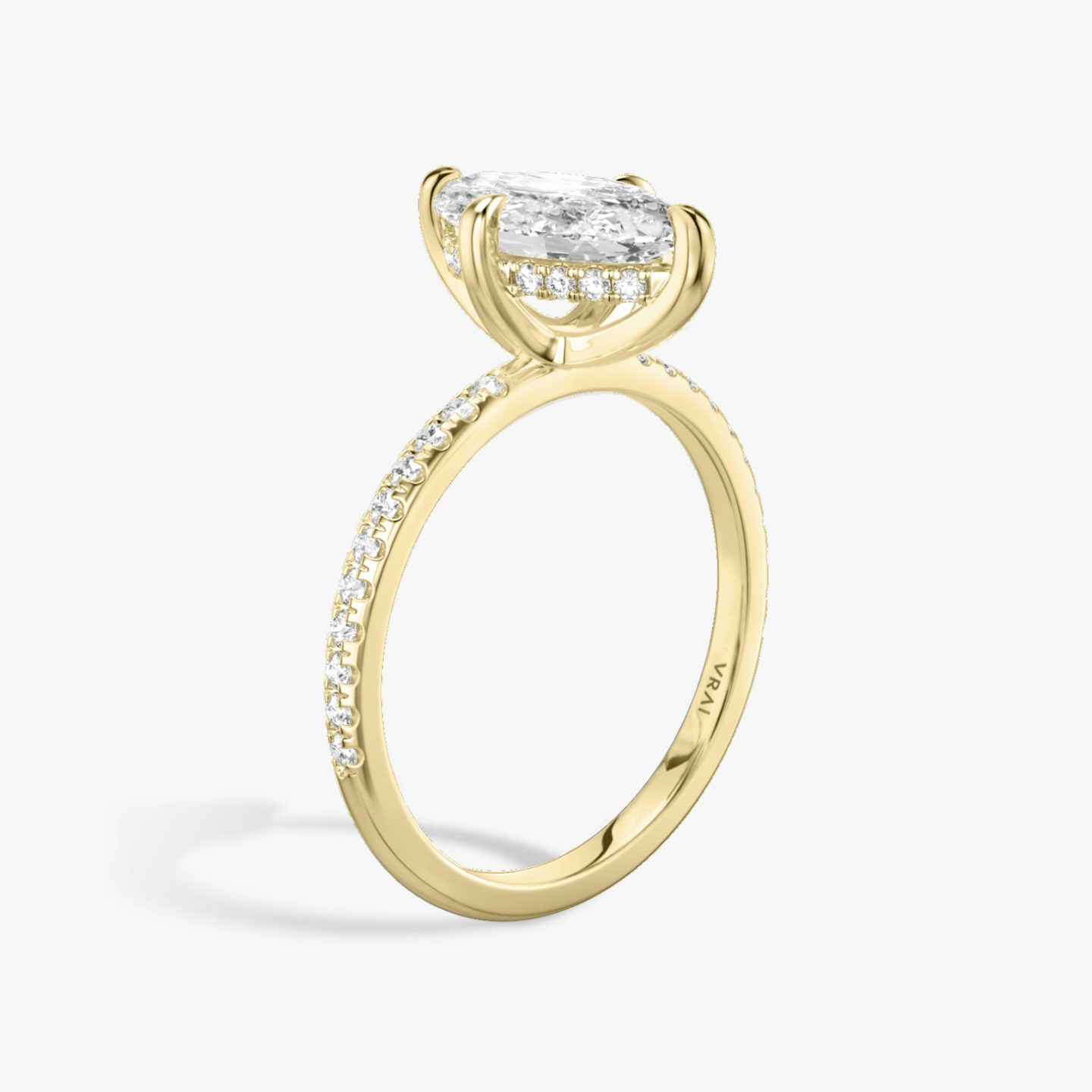 The Classic Hidden Halo | Marquise | 18k | Yellow Gold | bandAccent: Pavé | bandWidth: standard | prongStyle: Plain | diamondOrientation: vertical | caratWeight: other