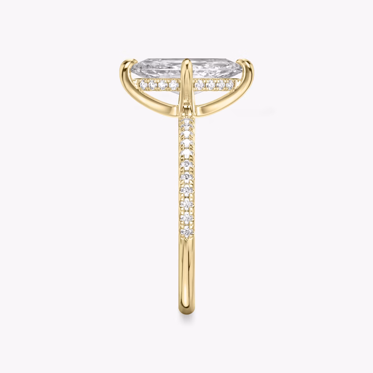 The Classic Hidden Halo | Marquise | 18k | Yellow Gold | bandAccent: Pavé | bandWidth: standard | prongStyle: Plain | diamondOrientation: vertical | caratWeight: other