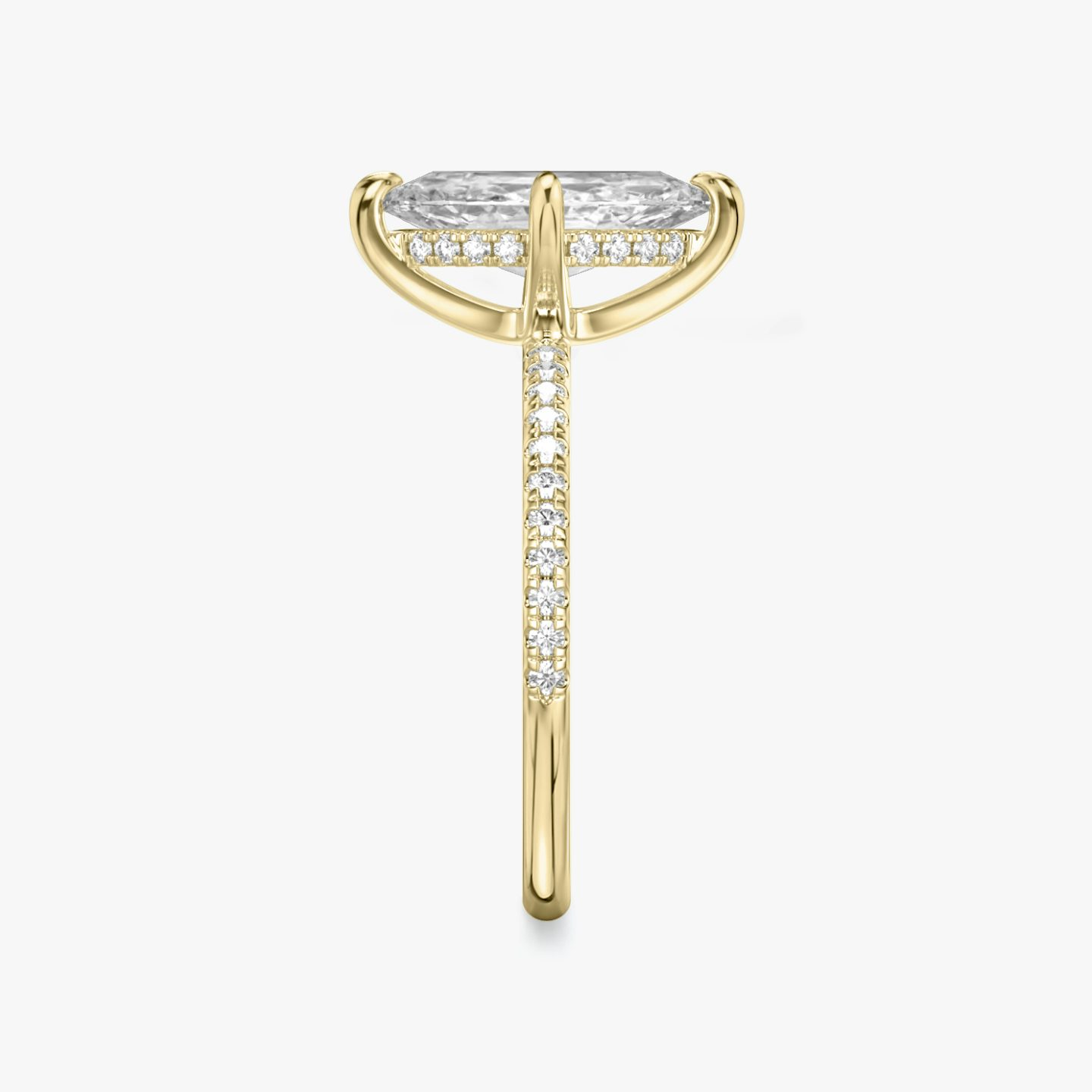 The Classic Hidden Halo | Marquise | 18k | Yellow Gold | bandAccent: Pavé | bandWidth: standard | prongStyle: Plain | diamondOrientation: vertical | caratWeight: other
