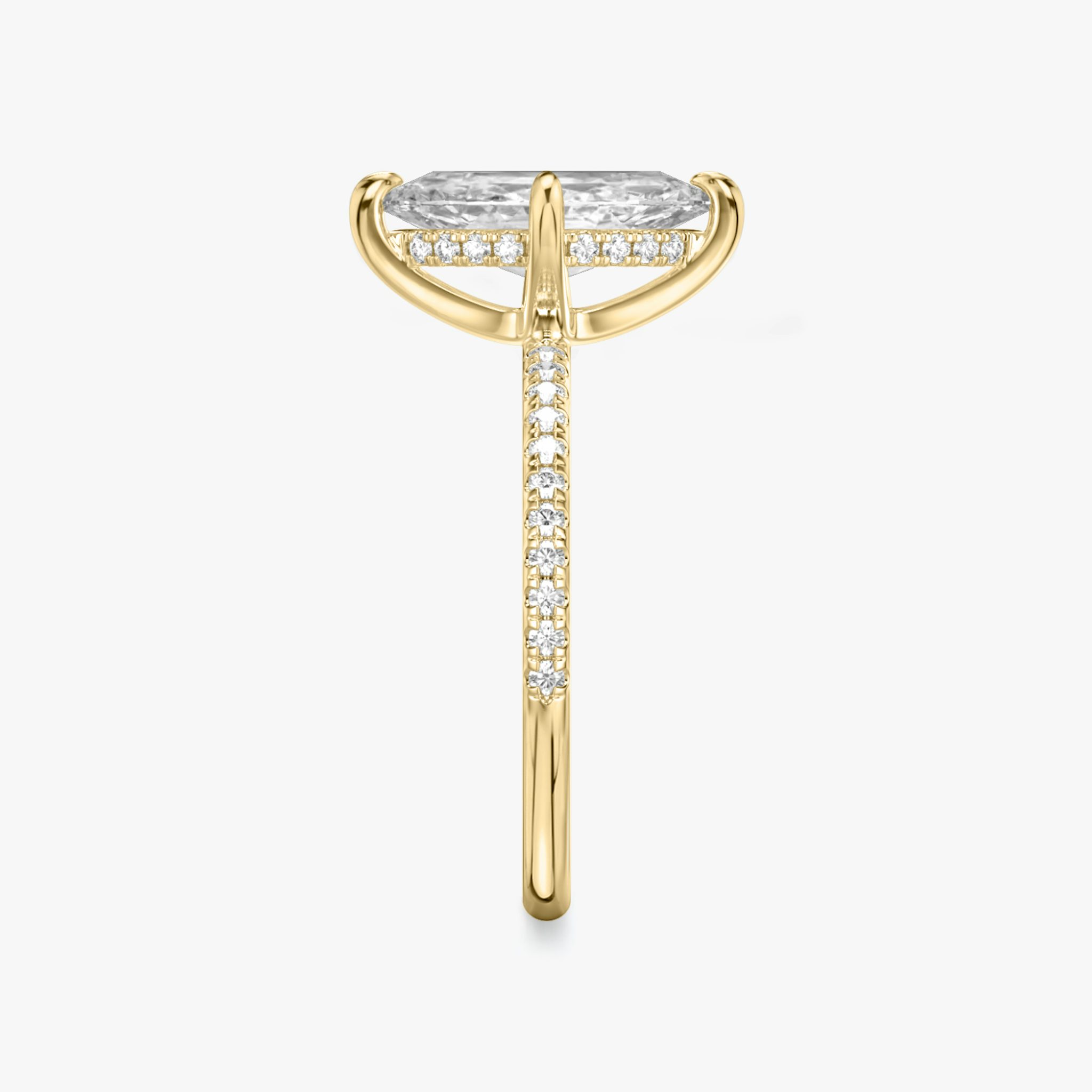 The Classic Hidden Halo | Marquise | 18k | Yellow Gold | bandAccent: Pavé | bandWidth: standard | prongStyle: Plain | diamondOrientation: vertical | caratWeight: other