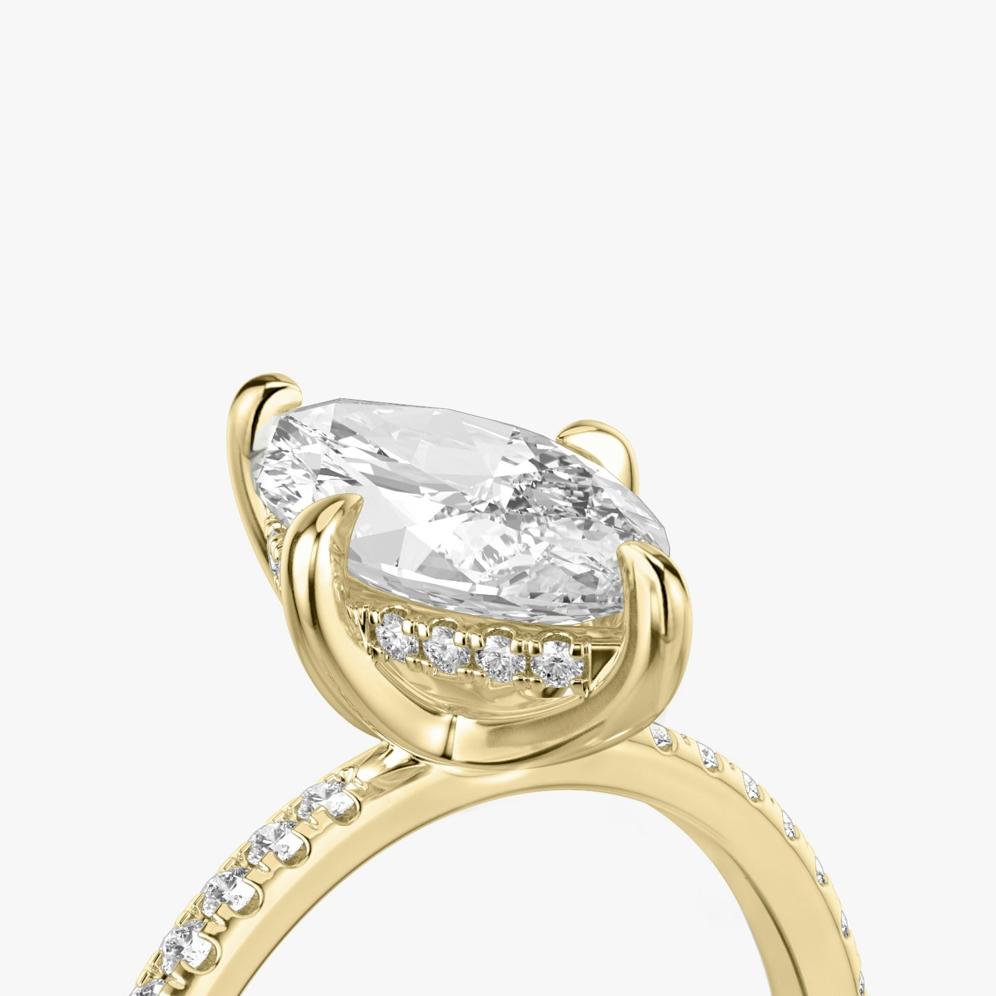 The Classic Hidden Halo | Marquise | 18k | Yellow Gold | bandAccent: Pavé | bandWidth: standard | prongStyle: Plain | diamondOrientation: vertical | caratWeight: other