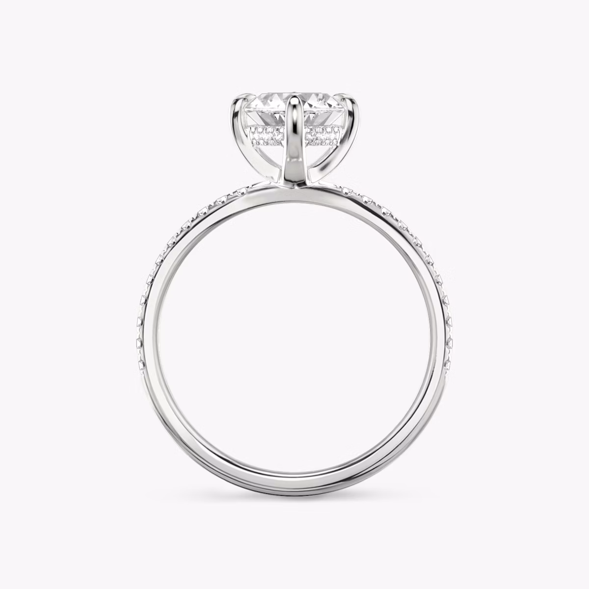 Anillo de compromiso Classic Hidden Halo | Marquise | 18k | Oro blanco | bandAccent: Pavé | bandWidth: standard | prongStyle: Simple | diamondOrientation: vertical | caratWeight: other