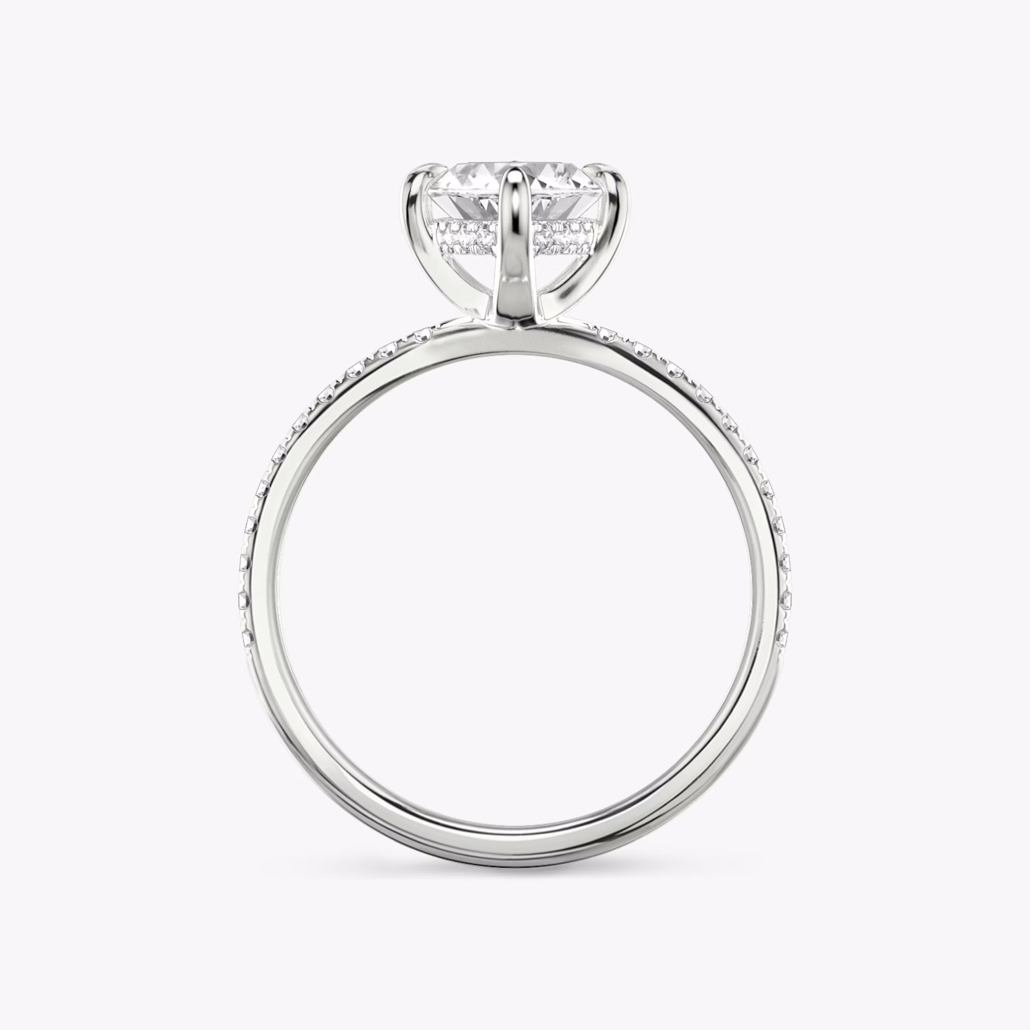 The Classic Hidden Halo | Marquise | 18k | White Gold | bandAccent: Pavé | bandWidth: standard | prongStyle: Plain | diamondOrientation: vertical | caratWeight: other