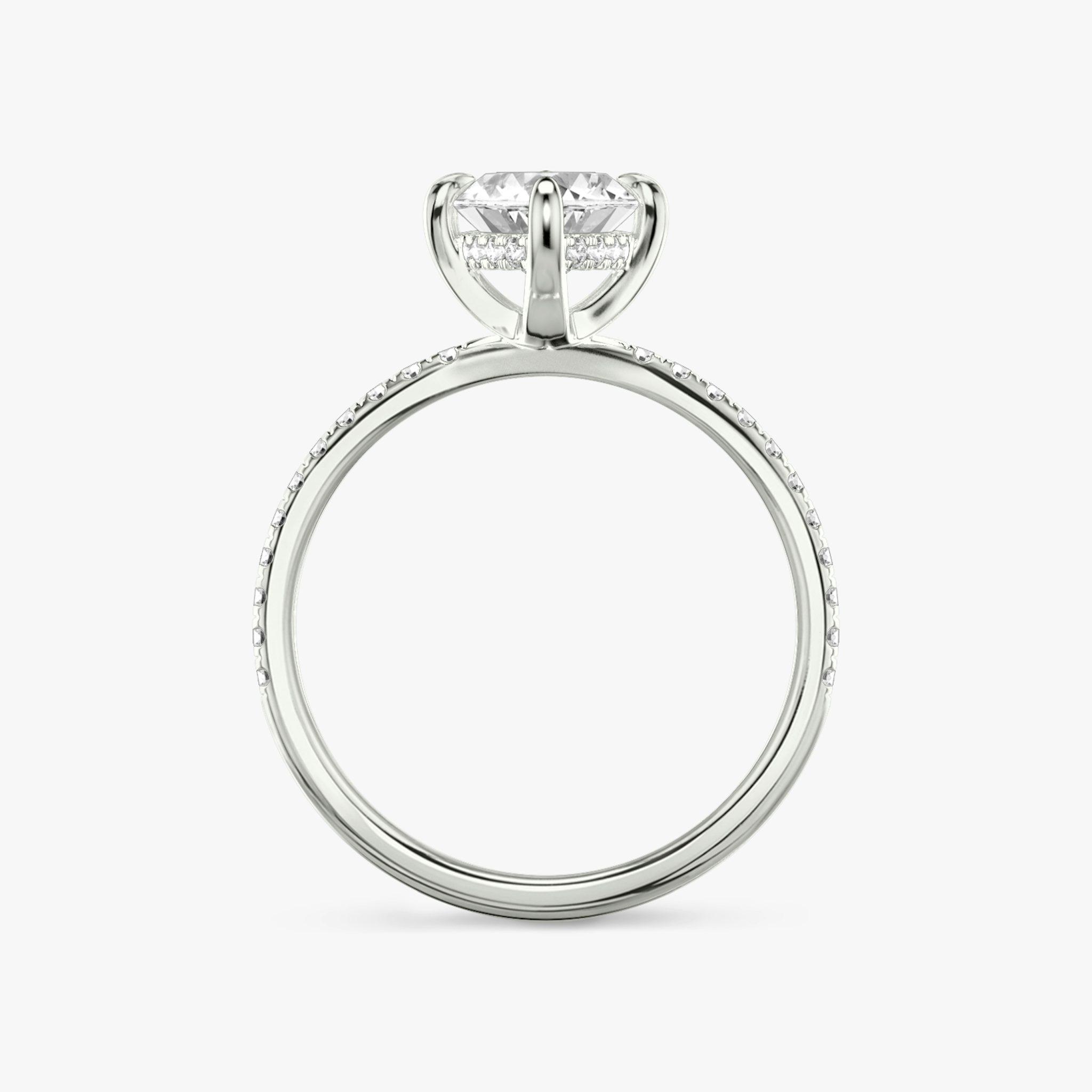 The Classic Hidden Halo | Marquise | 18k | White Gold | bandAccent: Pavé | bandWidth: standard | prongStyle: Plain | diamondOrientation: vertical | caratWeight: other
