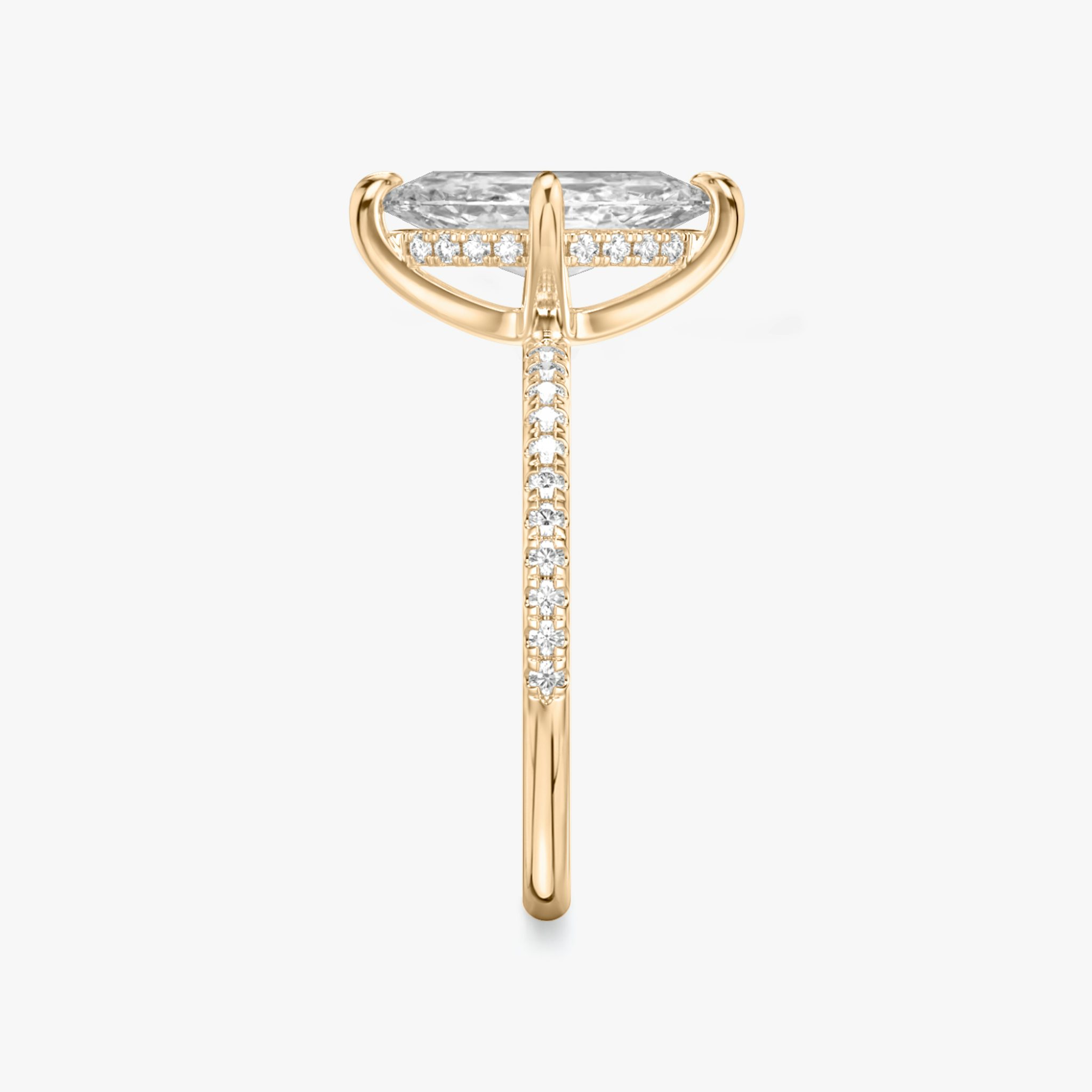 The Classic Hidden Halo | Marquise | 14k | Rose Gold | bandAccent: Pavé | bandWidth: standard | prongStyle: Plain | diamondOrientation: vertical | caratWeight: other