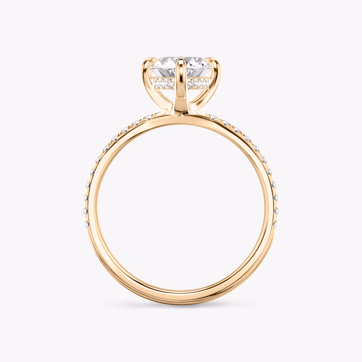 Classic Hidden Halo | Marquise | 14k | Roségold | bandAccent: Mit Pavé-Besatz | bandWidth: standard | prongStyle: Ohne Pavé-Besatz | diamondOrientation: vertical | caratWeight: other