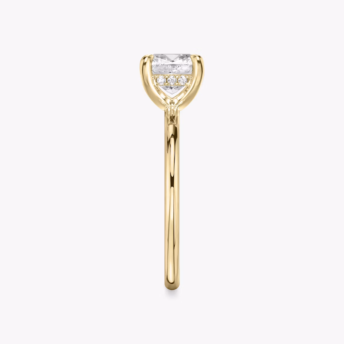 The Classic Hidden Halo | Cushion | 18k | Yellow Gold | bandAccent: Plain | bandWidth: standard | prongStyle: Plain | diamondOrientation: vertical | caratWeight: other